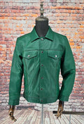 "Lomas"  Green Short Superb Leather Jacket