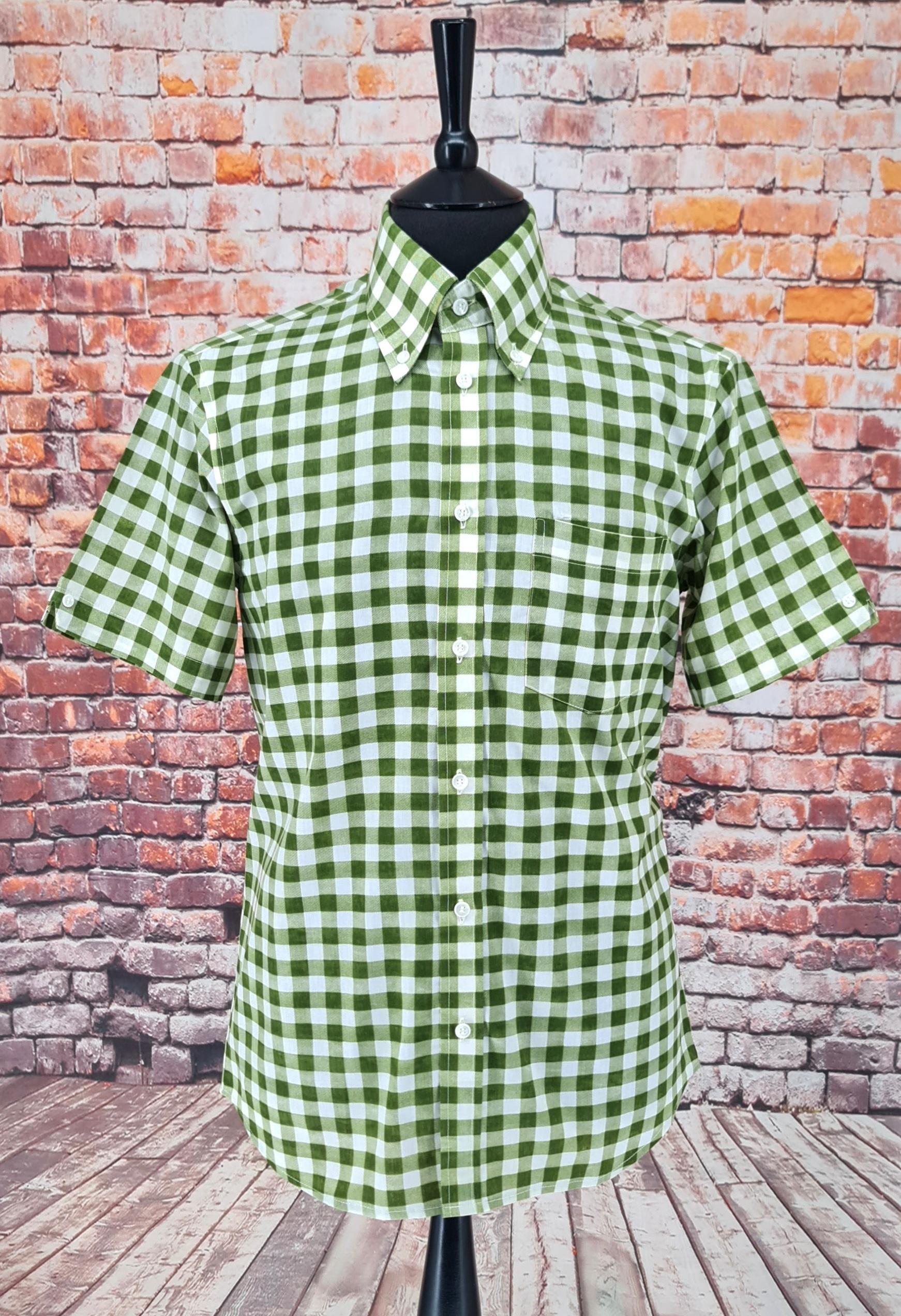Basil - Green Gingham Check Short Sleeve Shirt