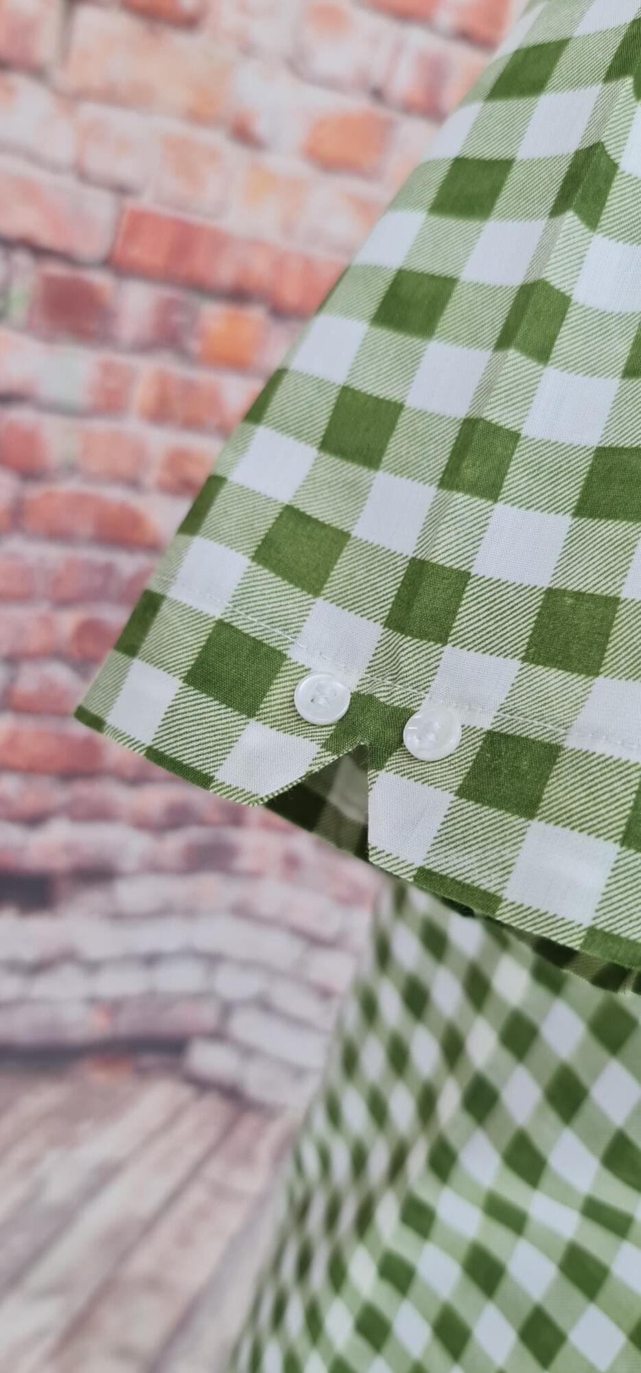 Basil - Green Gingham Check Short Sleeve Shirt