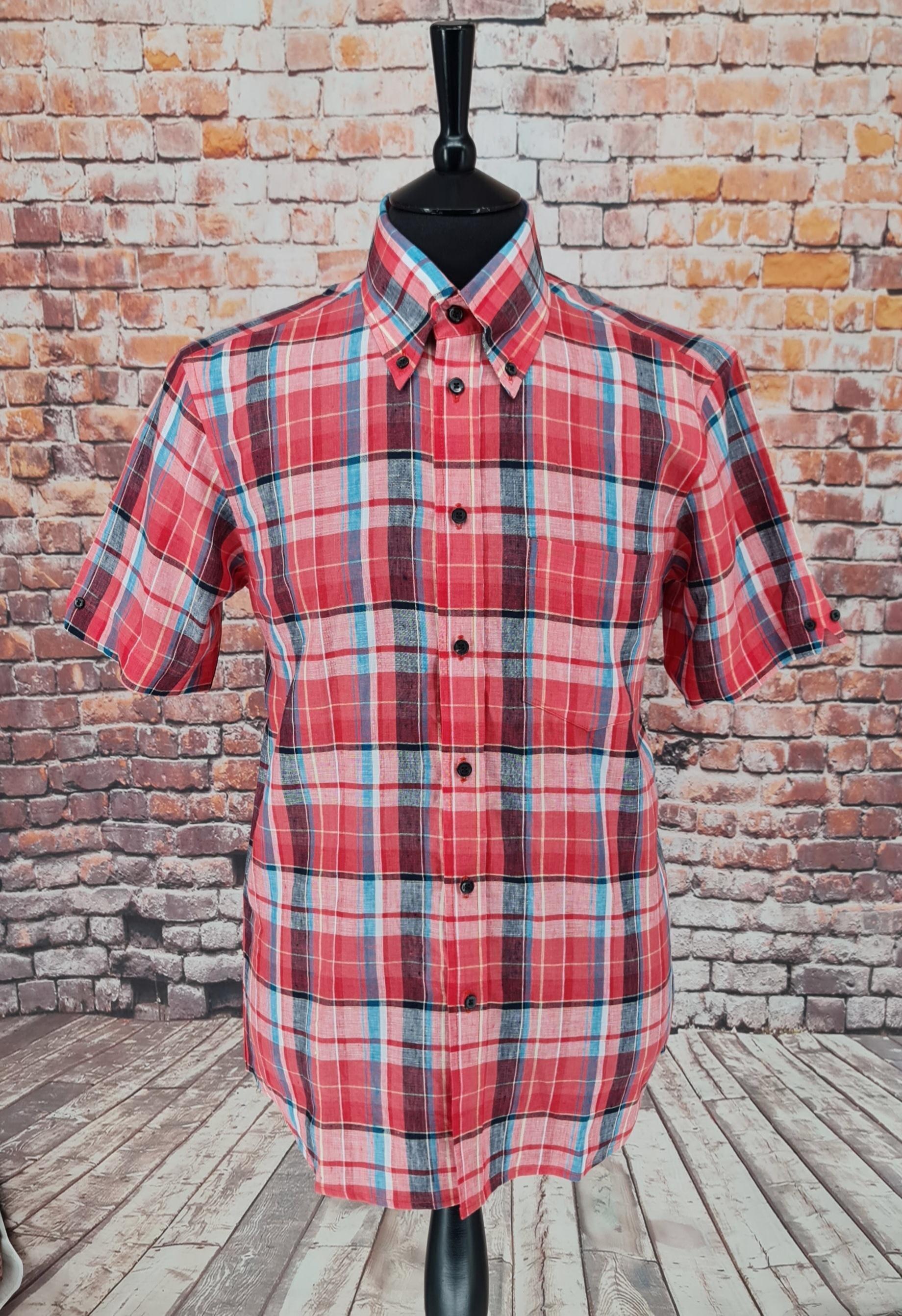 "Hendricks"  Checked Linen Short Sleeve Shirt