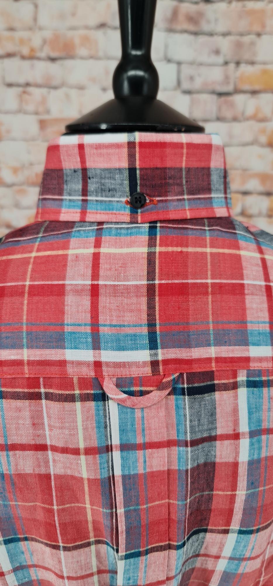 "Hendricks"  Checked Linen Short Sleeve Shirt