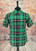 "Toots" Green Black & Pink Check Short Sleeve Shirt