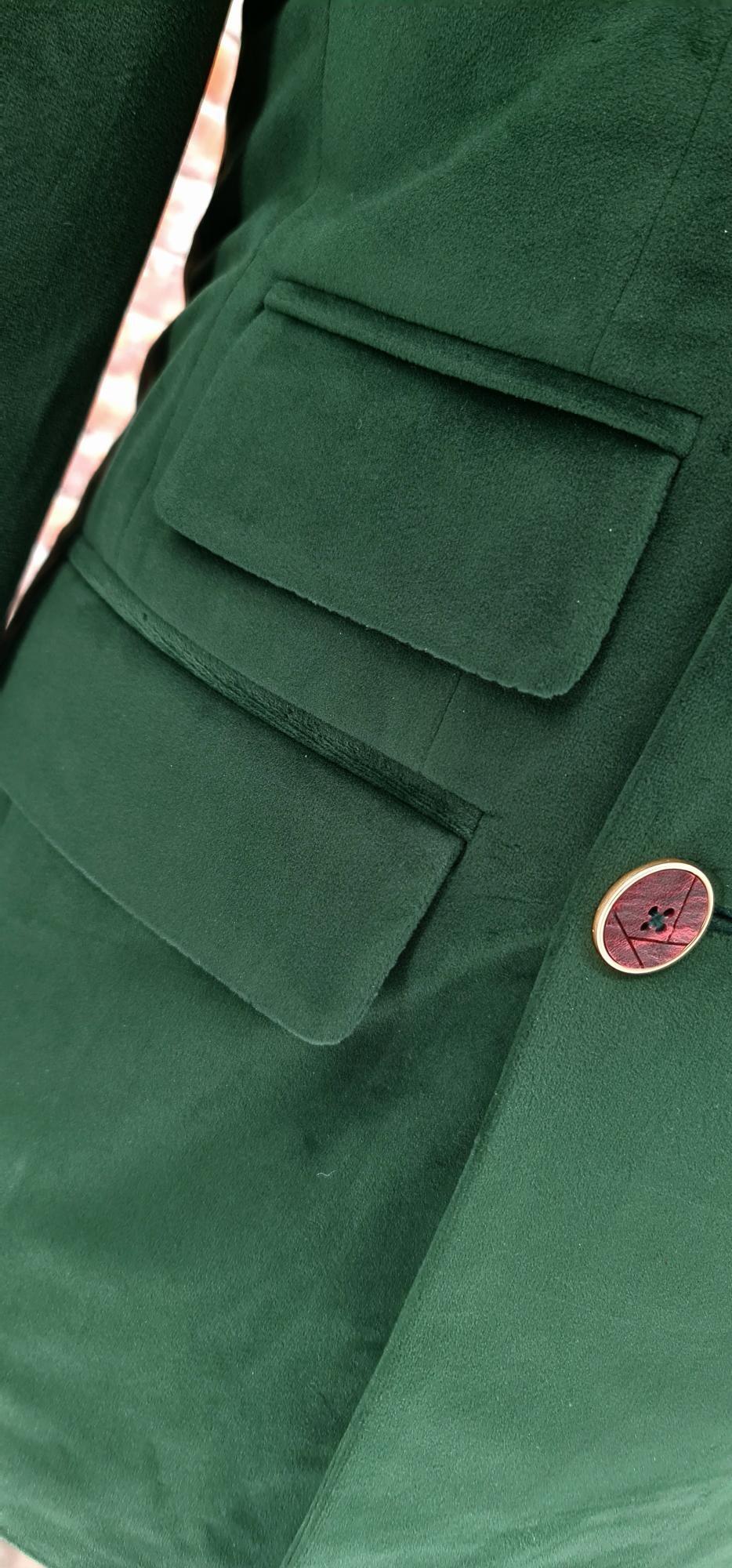 Langley - Green Velvet Double Breasted Jacket