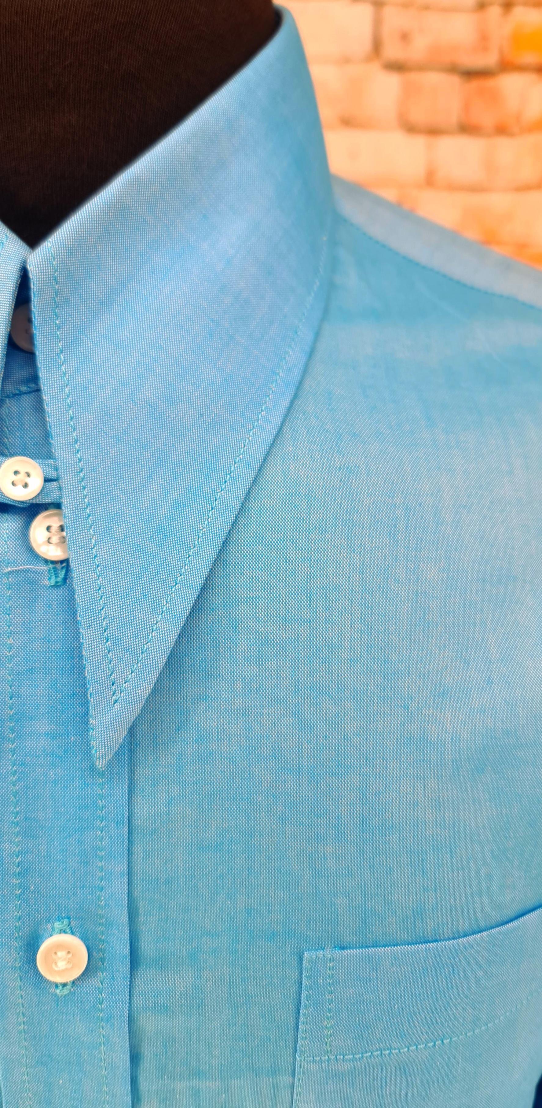 Harrow - 100% Cotton Semi Two Tone Blue Shirt