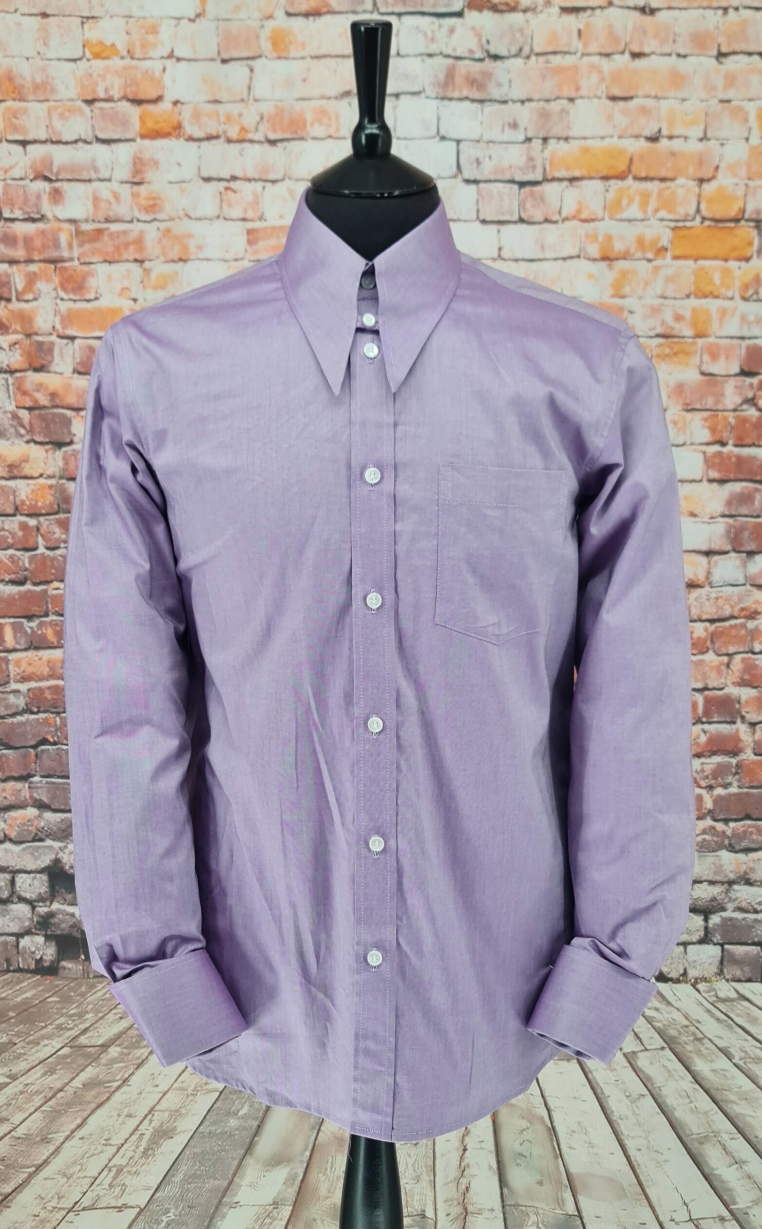 Gresham - 100% Cotton Two Tone Lilac Shirt