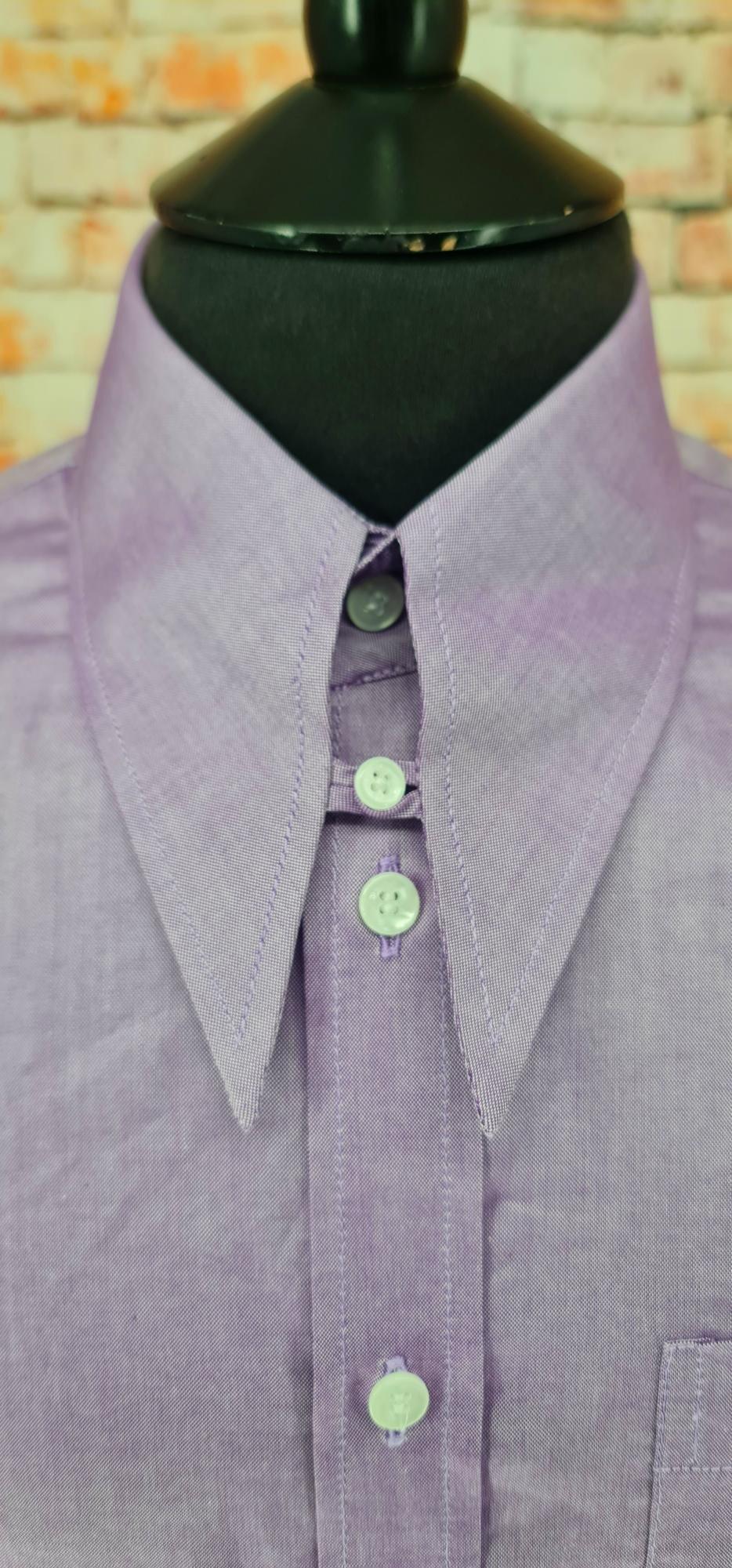 Gresham - 100% Cotton Two Tone Lilac Shirt