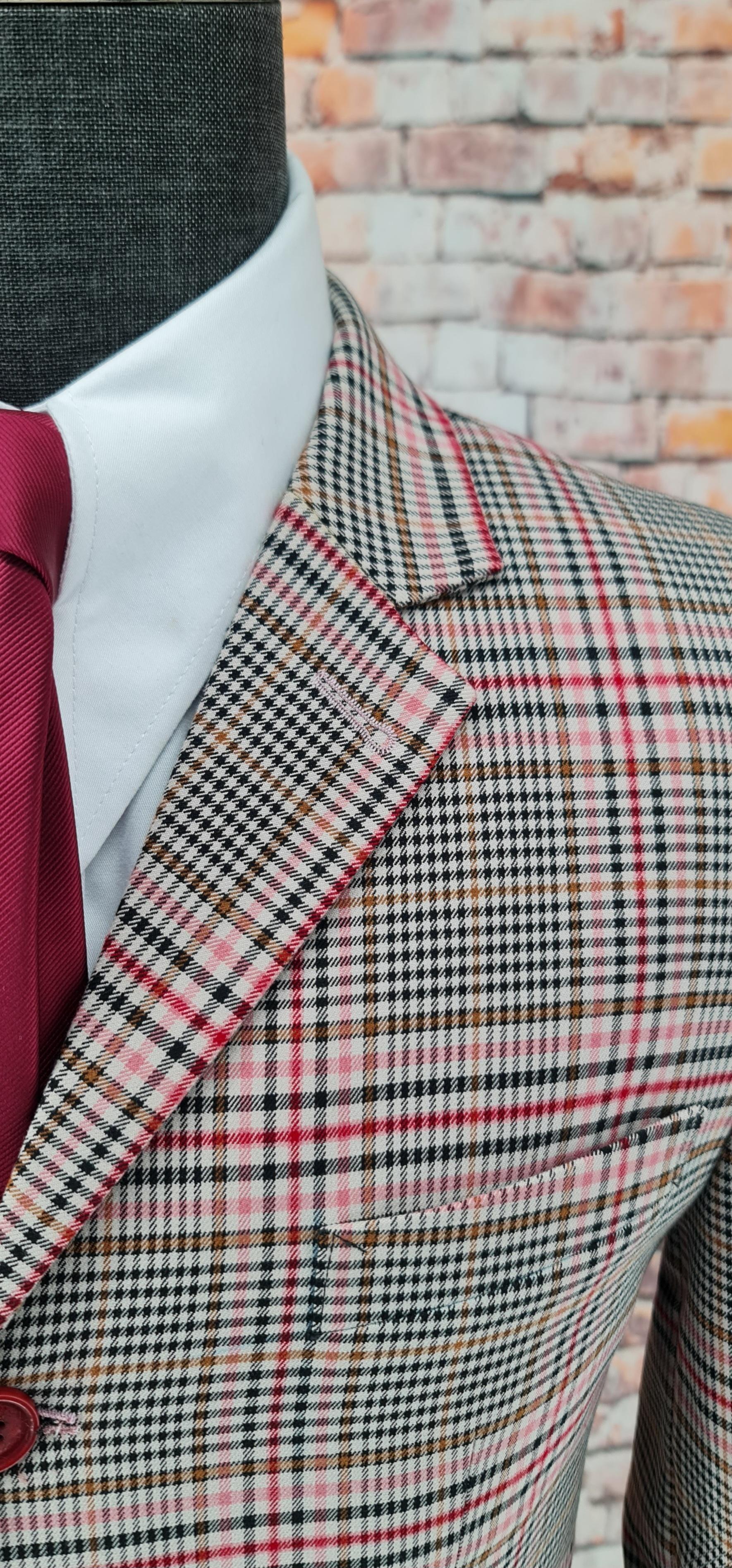 Loxley - Bold Check Brown, Pink ,Black Checked Suit