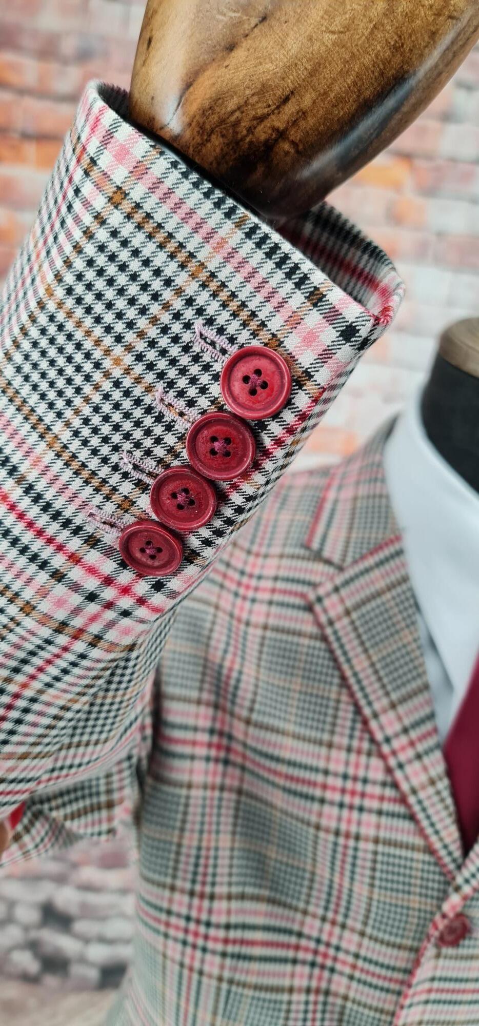 Loxley - Bold Check Brown, Pink ,Black Checked Suit