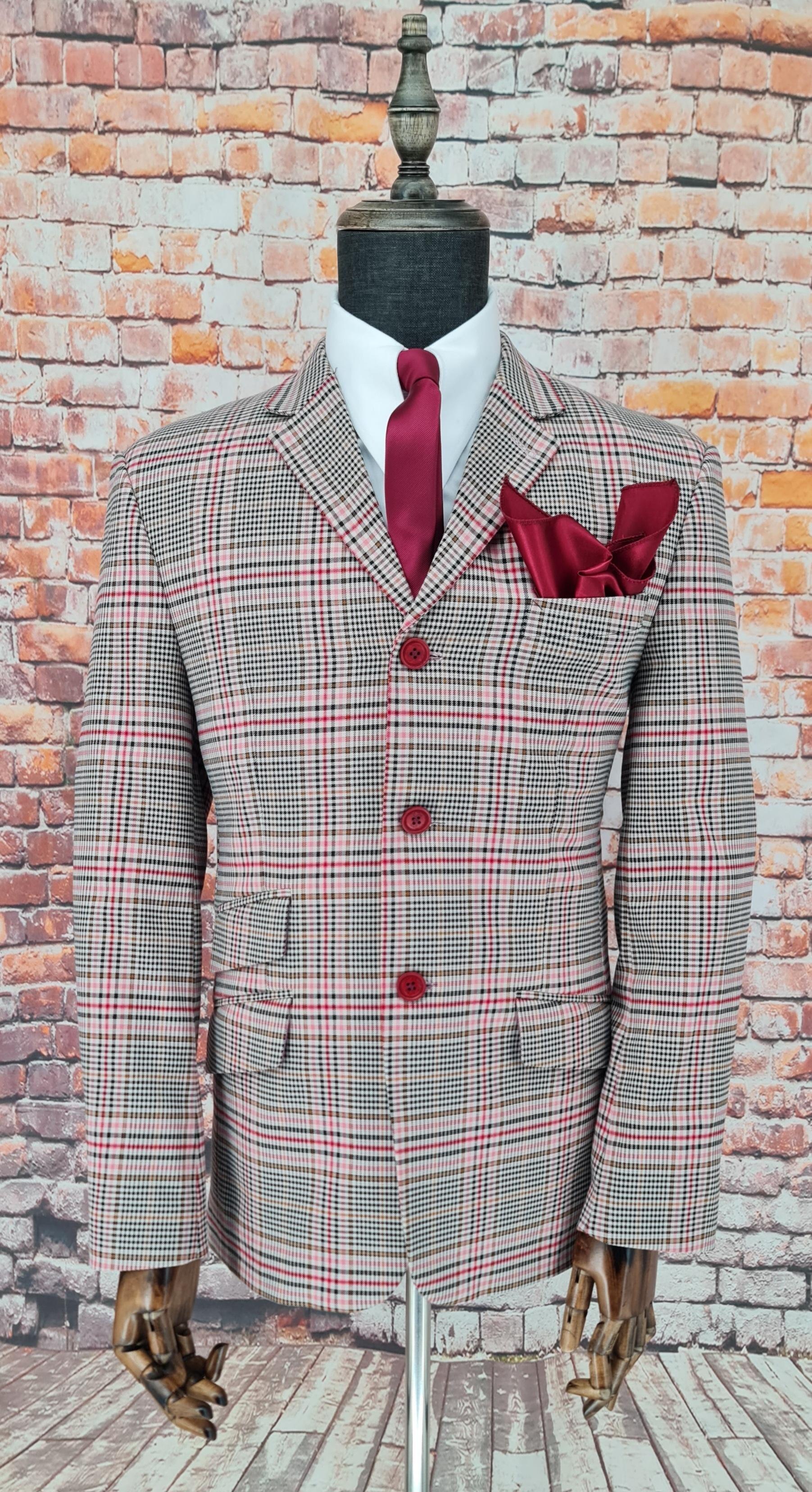 Loxley - Bold Check Brown, Pink ,Black Checked Suit