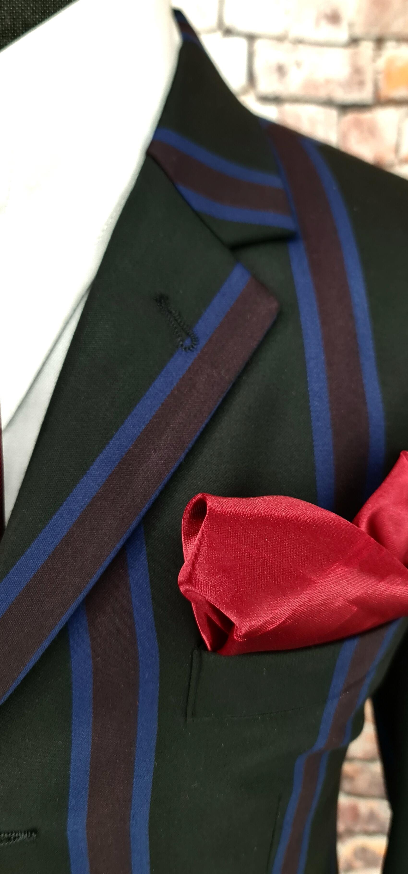 William - Black & Purple Striped Boater