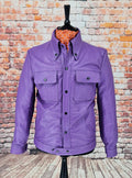 Grove - Violet Leather Trucker Jacket