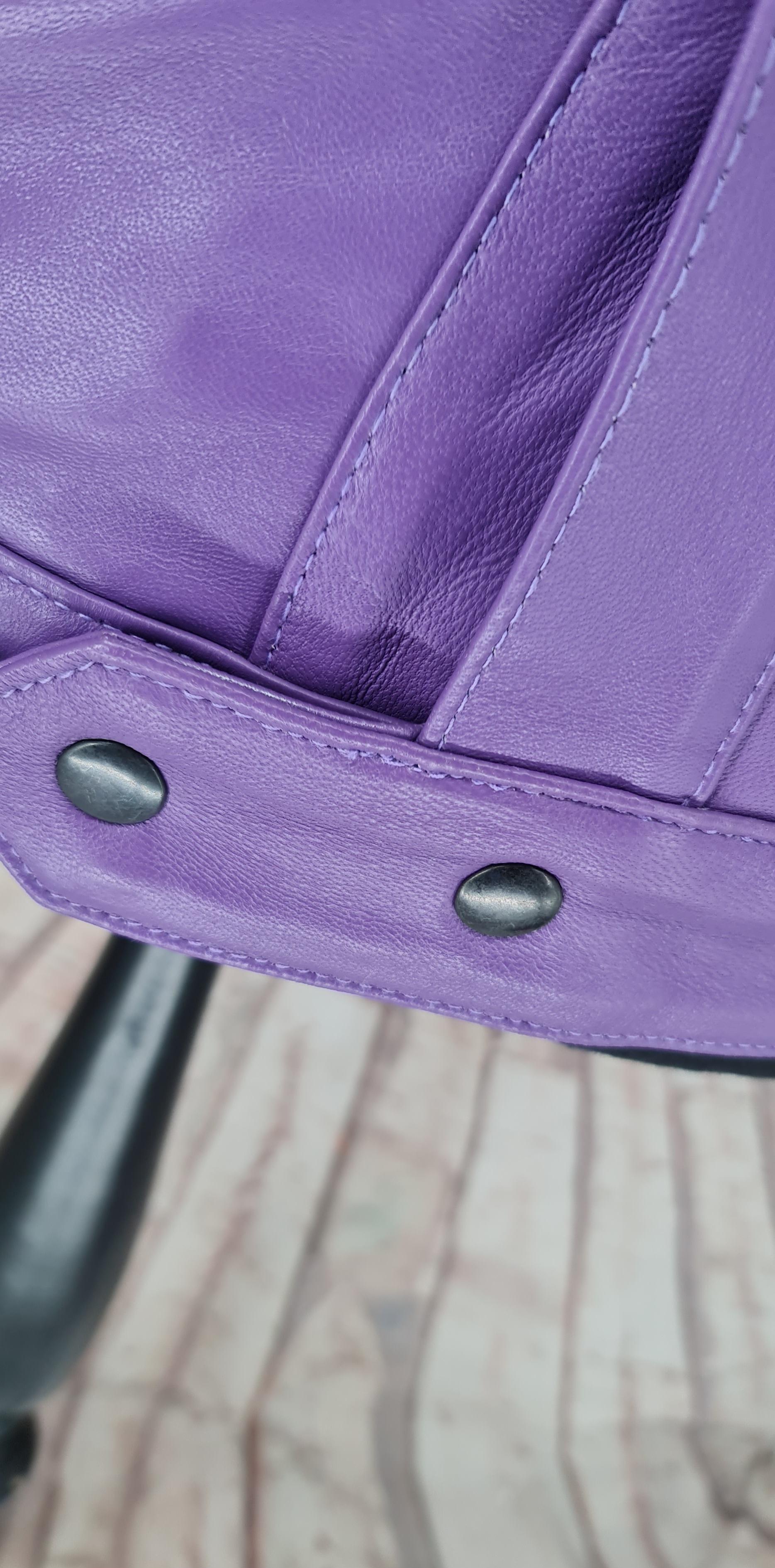 Grove - Violet Leather Trucker Jacket
