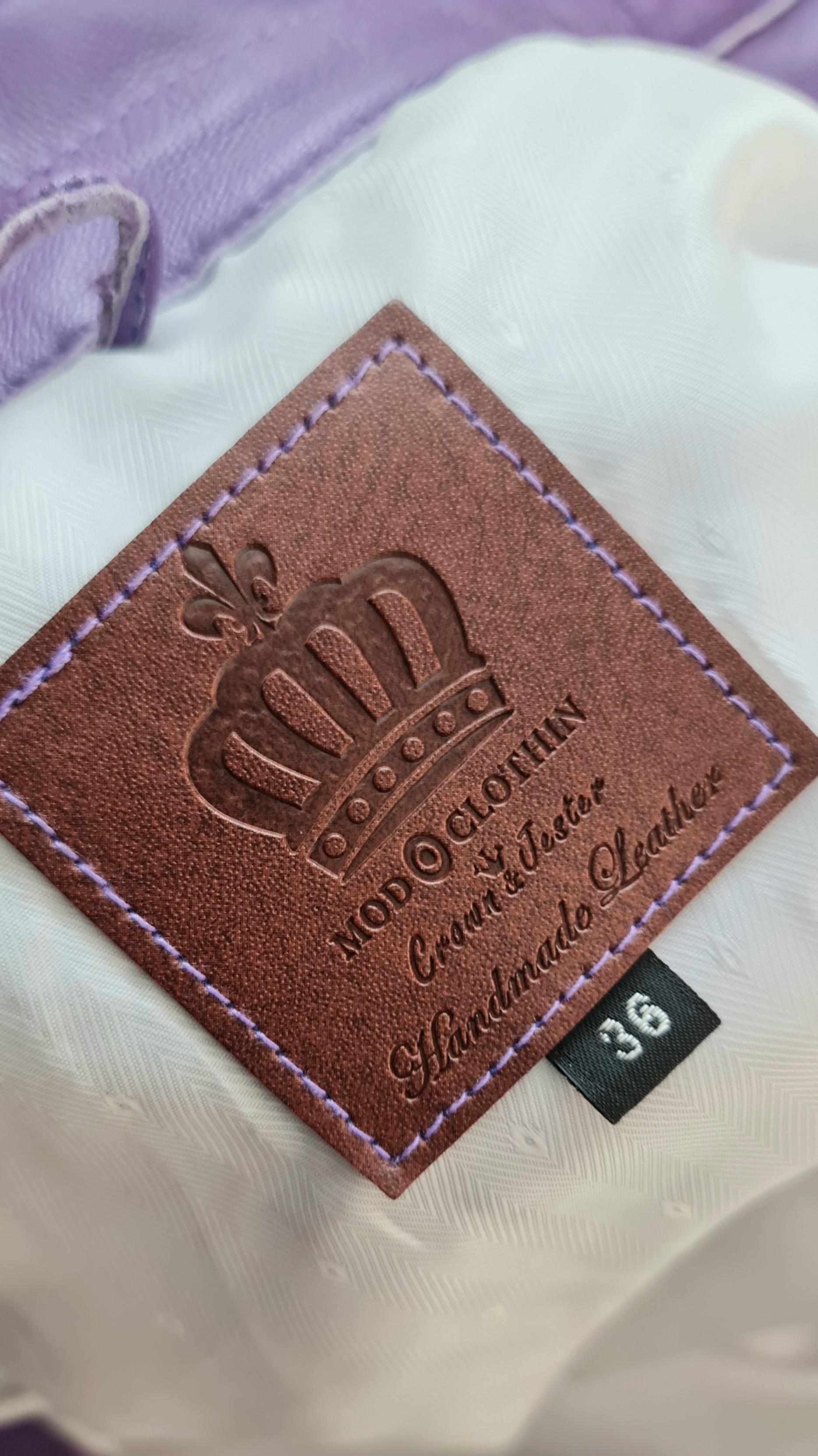 Grove - Violet Leather Trucker Jacket