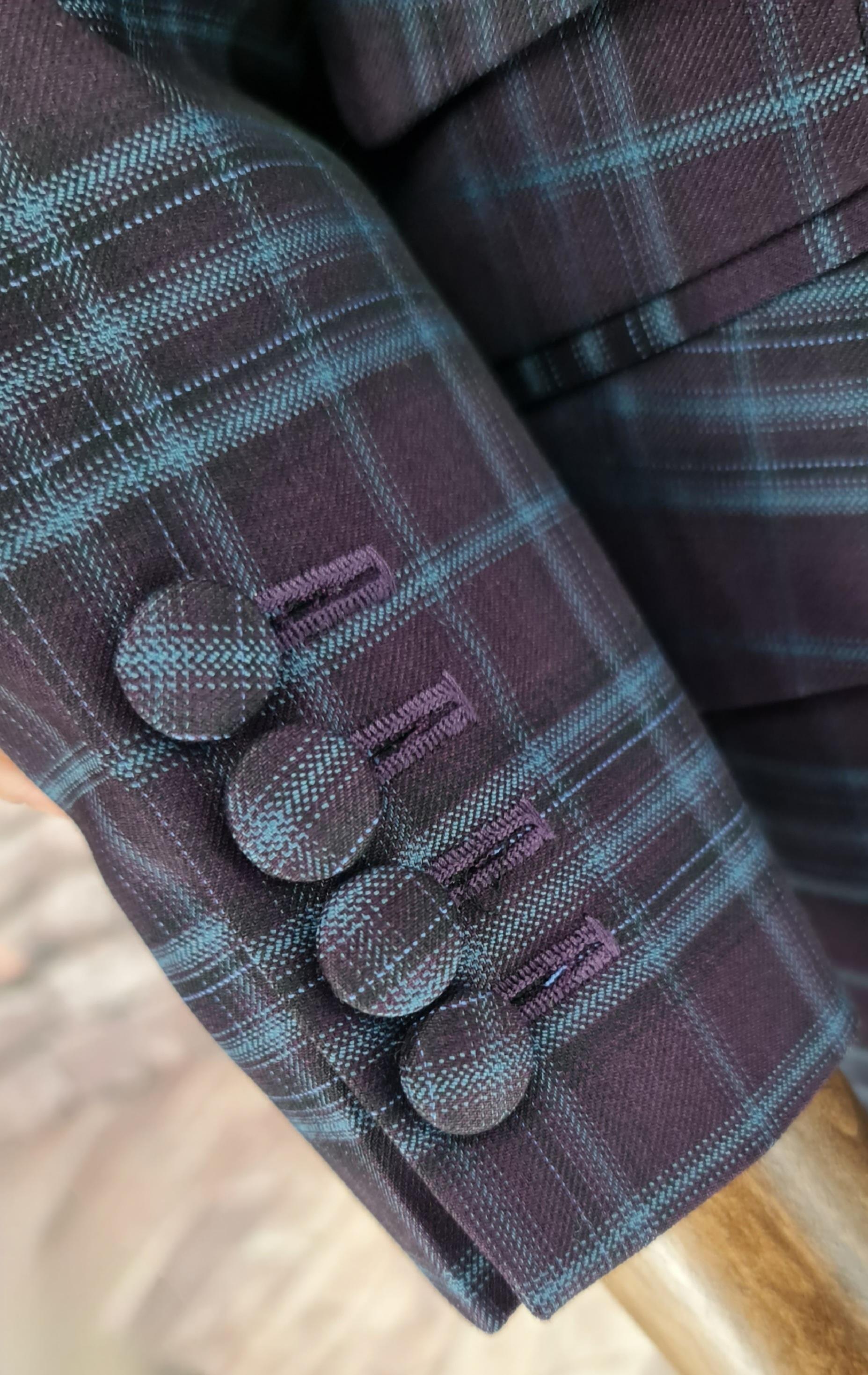Newstead - Aubergine & Teal Checked Suit