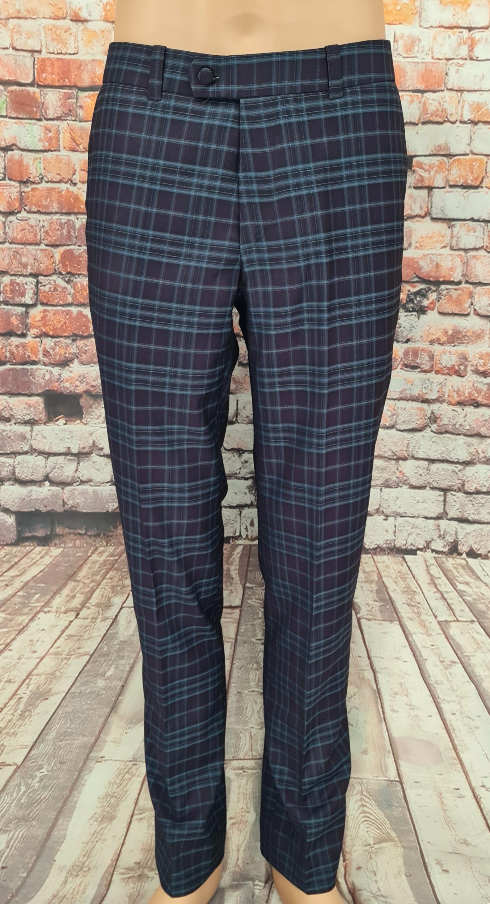 Newstead - Aubergine & Teal Checked Suit