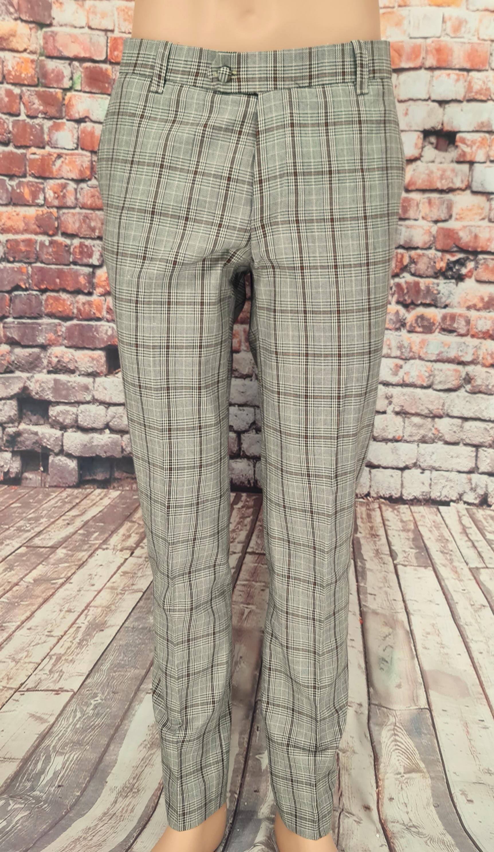 Crawley -  Brown Checked Suit With Velvet Collar