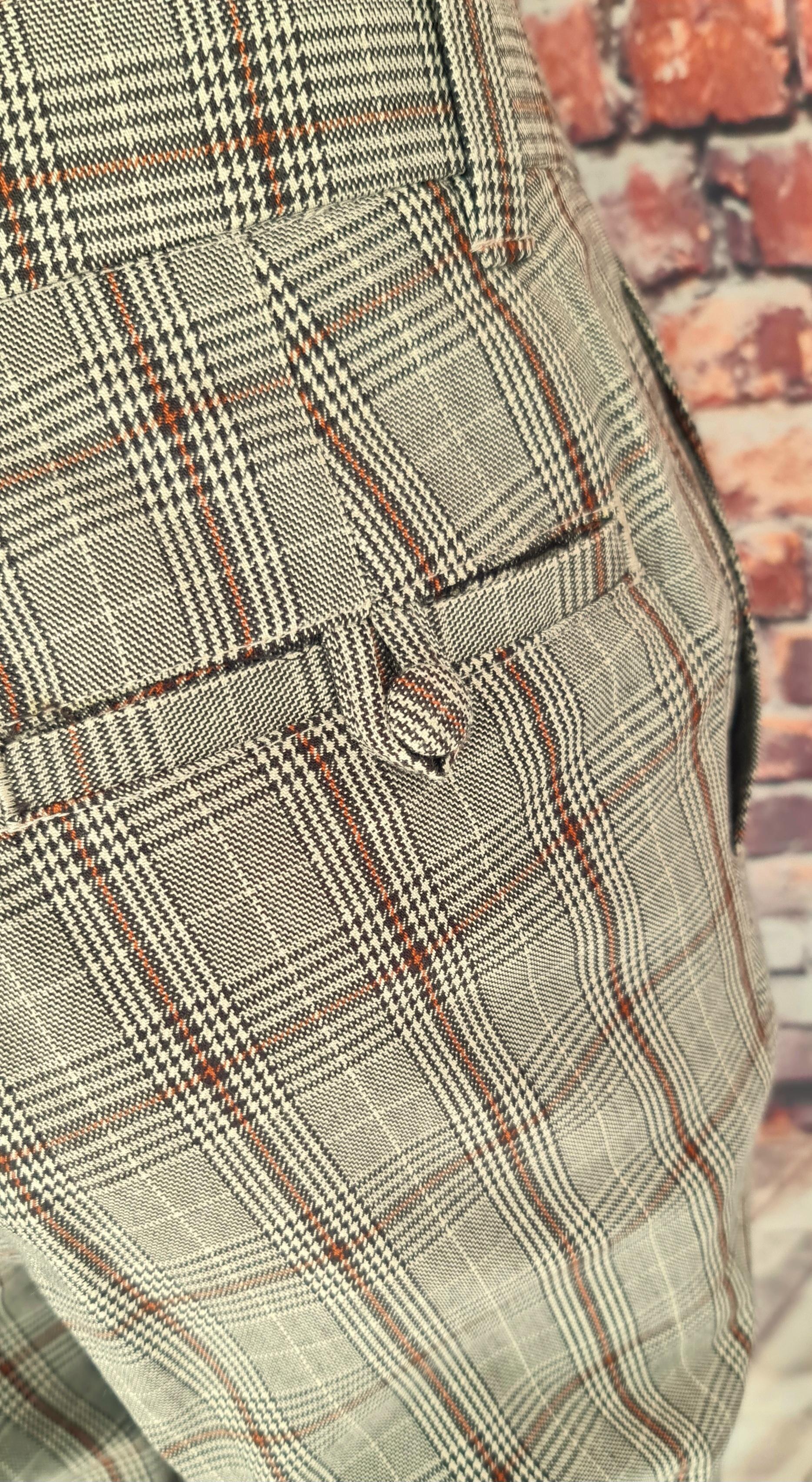 Crawley -  Brown Checked Suit With Velvet Collar