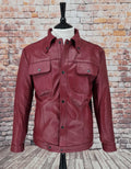 Grove - Rust Red Leather Trucker Jacket