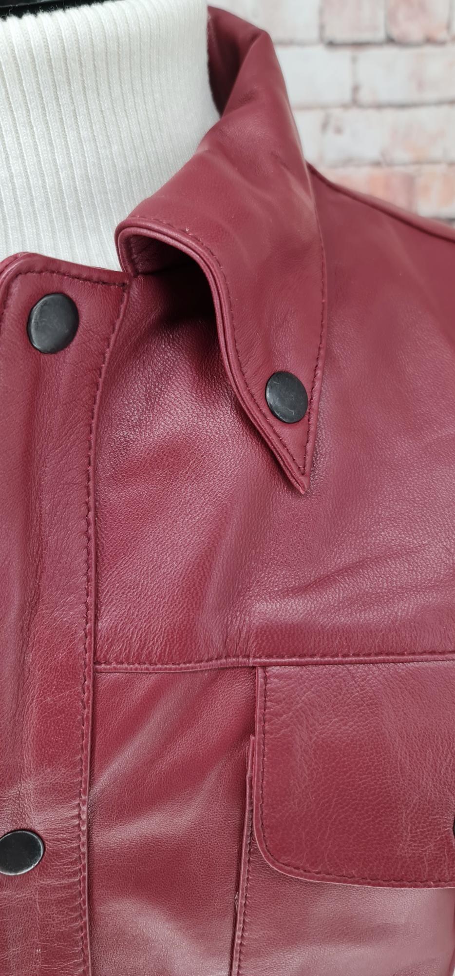 Grove - Rust Red Leather Trucker Jacket