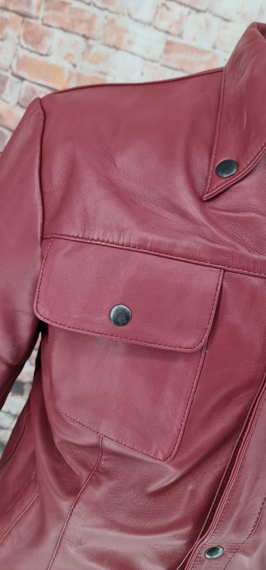 Grove - Rust Red Leather Trucker Jacket