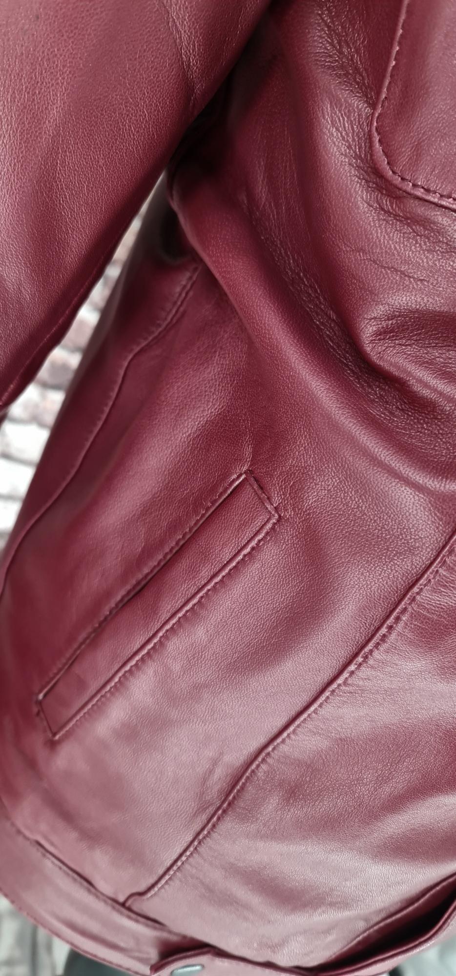 Grove - Rust Red Leather Trucker Jacket