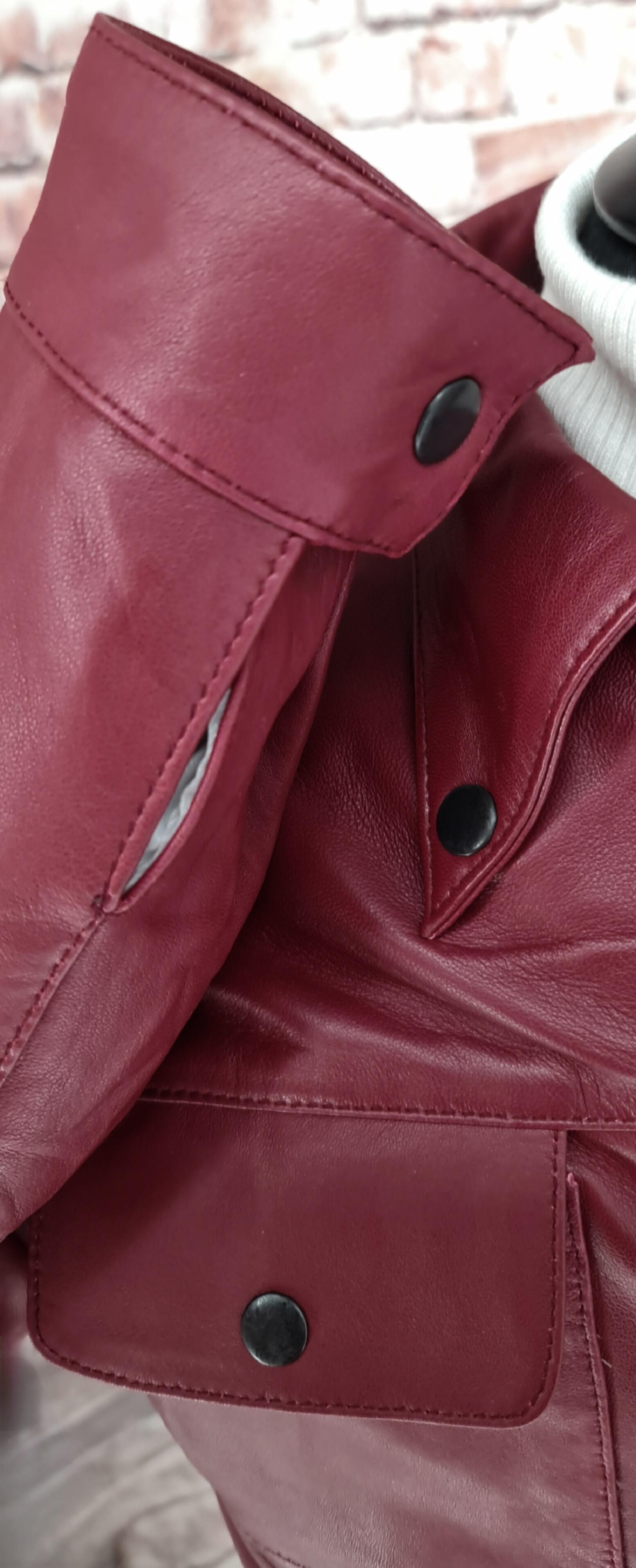Grove - Rust Red Leather Trucker Jacket