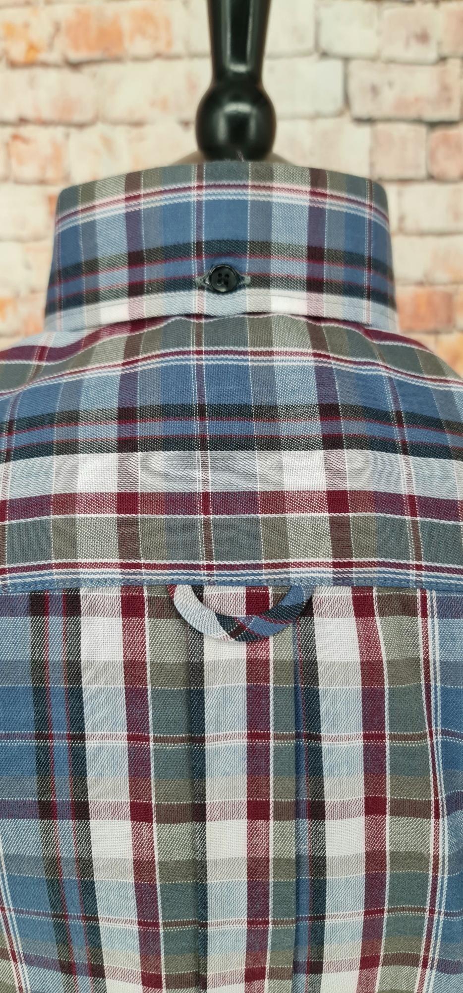 Delroy - Blue Grey Burgundy Checked Shirt