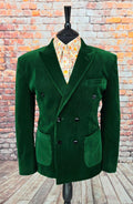 Chatsworth - Deep Green Double Breasted Velvet Corduroy Jacket