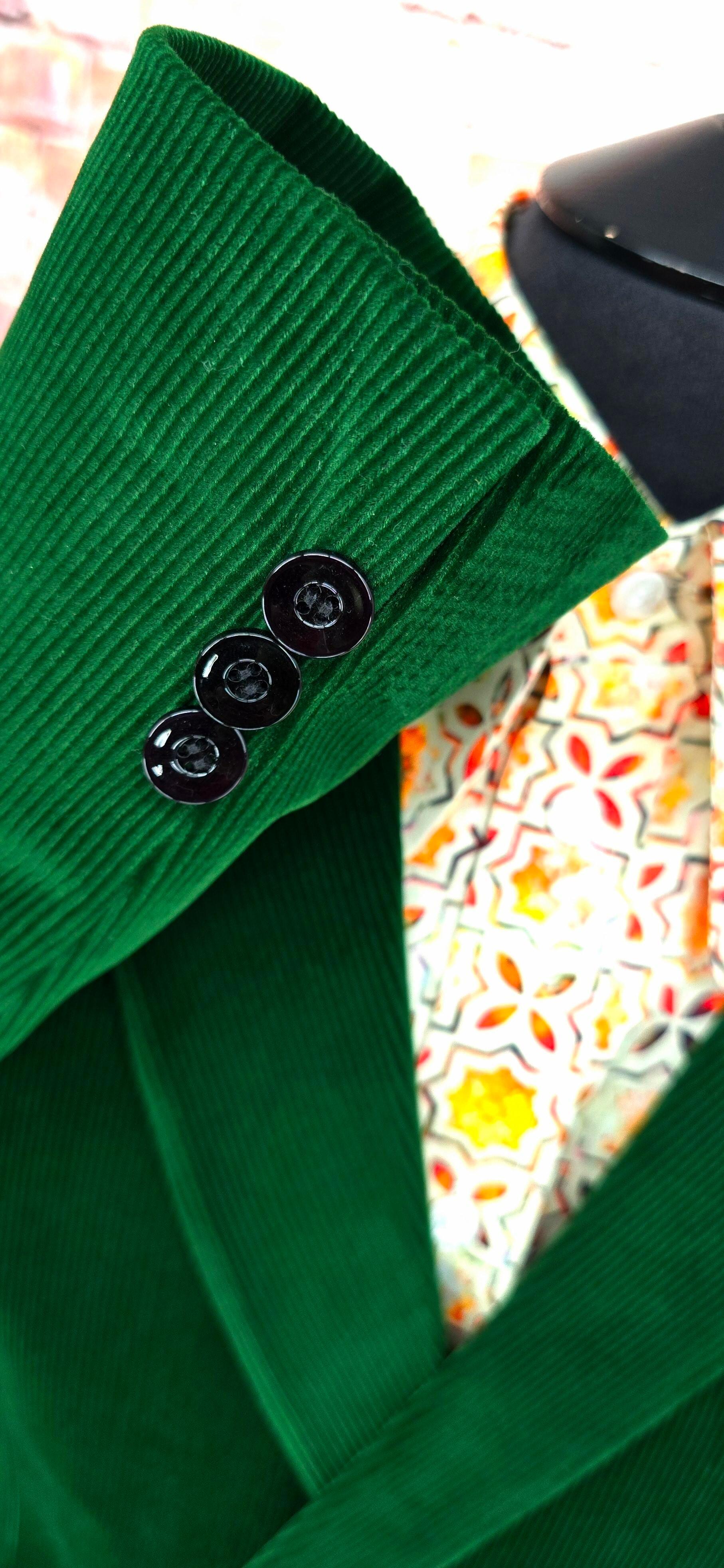 Chatsworth - Deep Green Double Breasted Velvet Corduroy Jacket