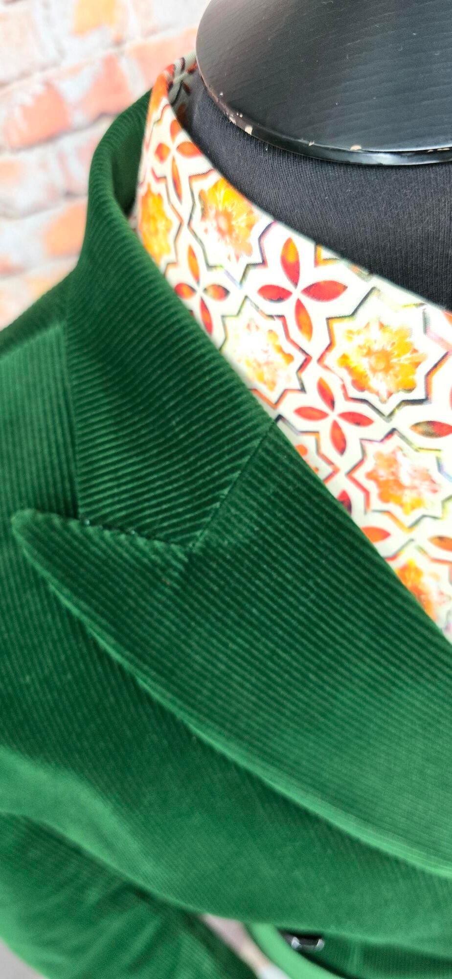 Chatsworth - Deep Green Double Breasted Velvet Corduroy Jacket