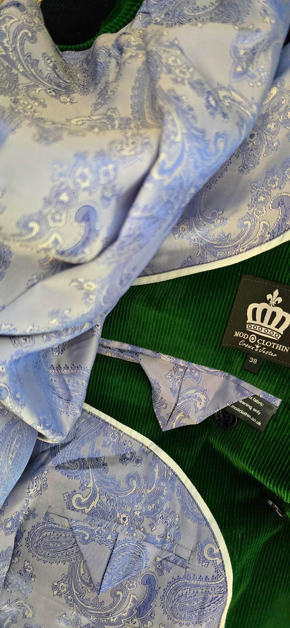 Chatsworth - Deep Green Double Breasted Velvet Corduroy Jacket