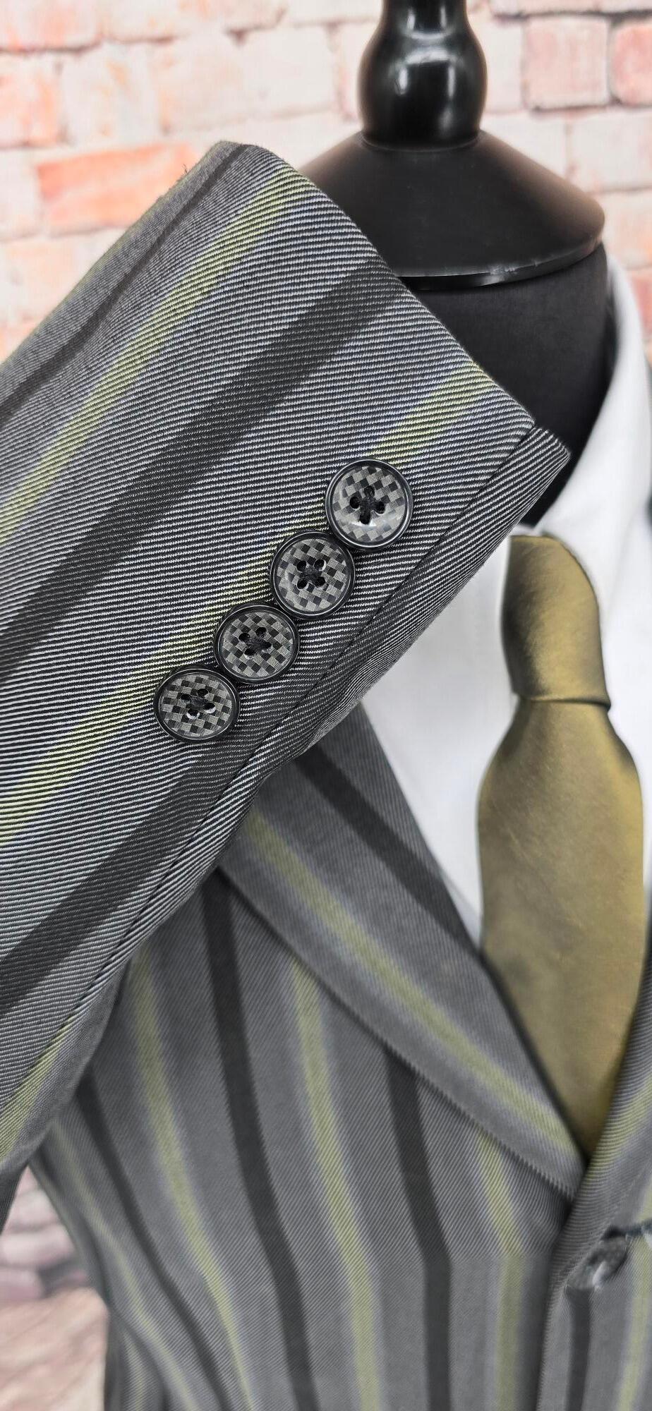 Newton - Grey & Yellow Striped Boating Blazer