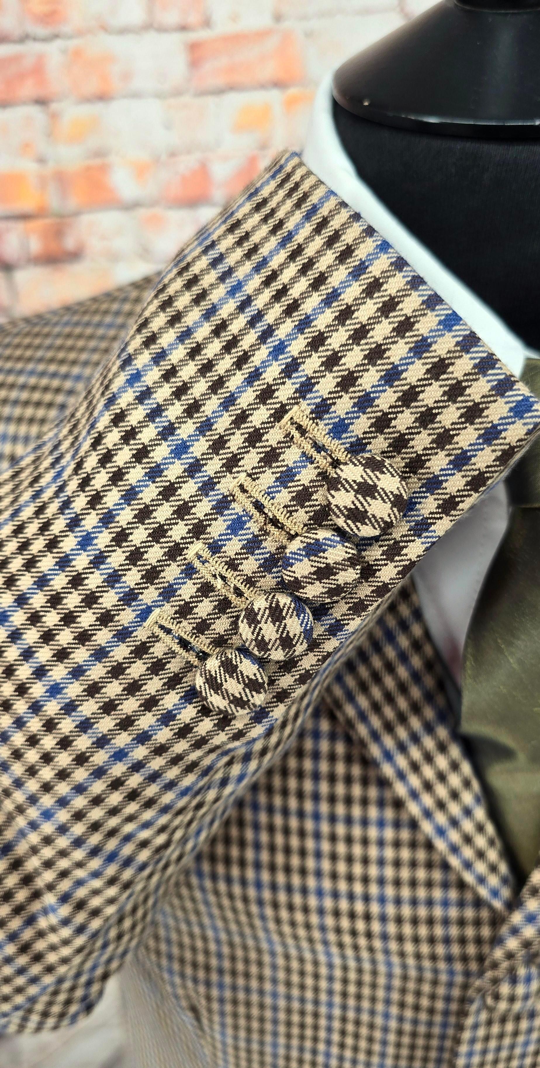 Baron - Brown Blue Puppy Tooth Jacket