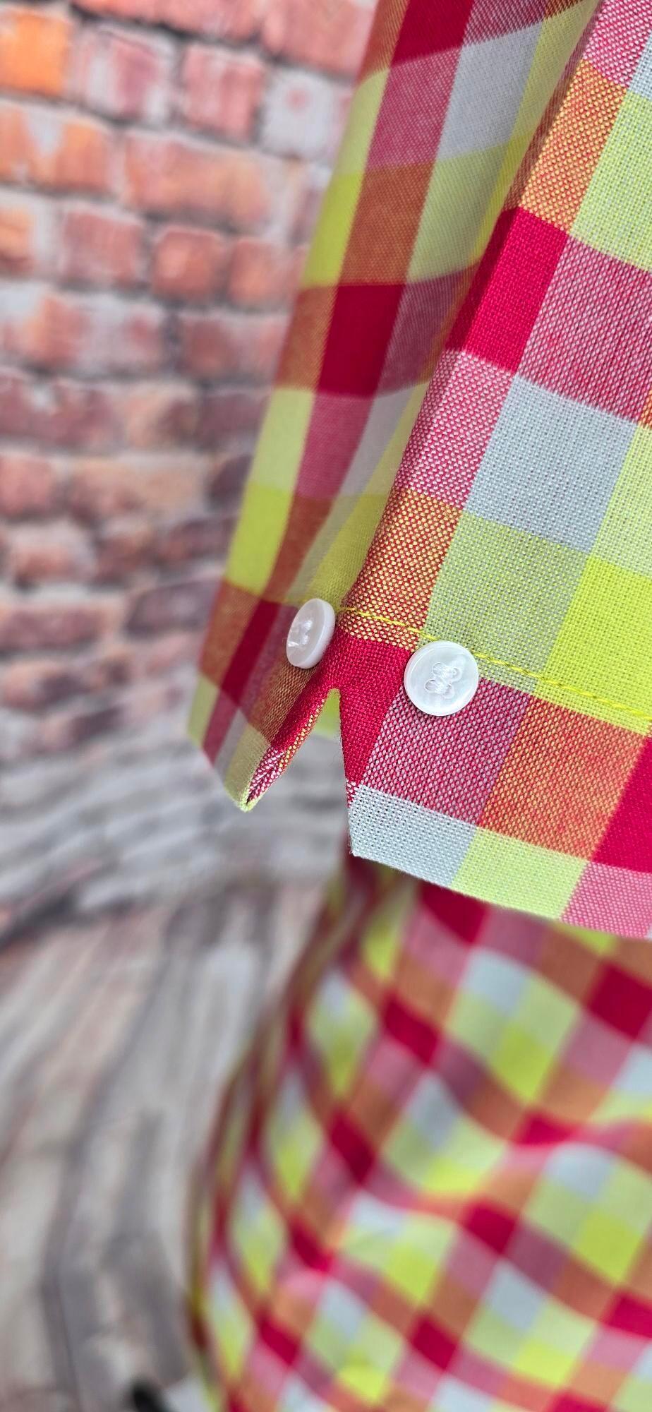 Selwyn -Yellow & Red Checked Short Sleeve Shirt