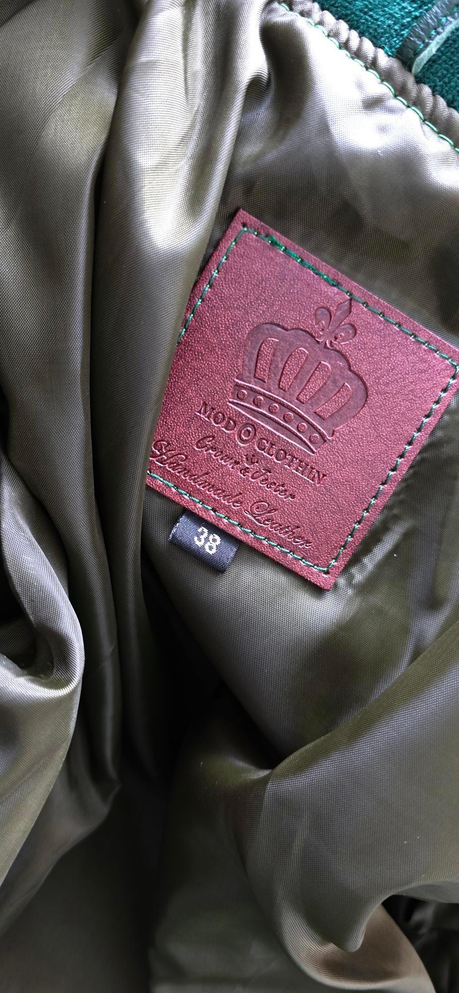 Trent -  Green Leather Harrington Style Jacket