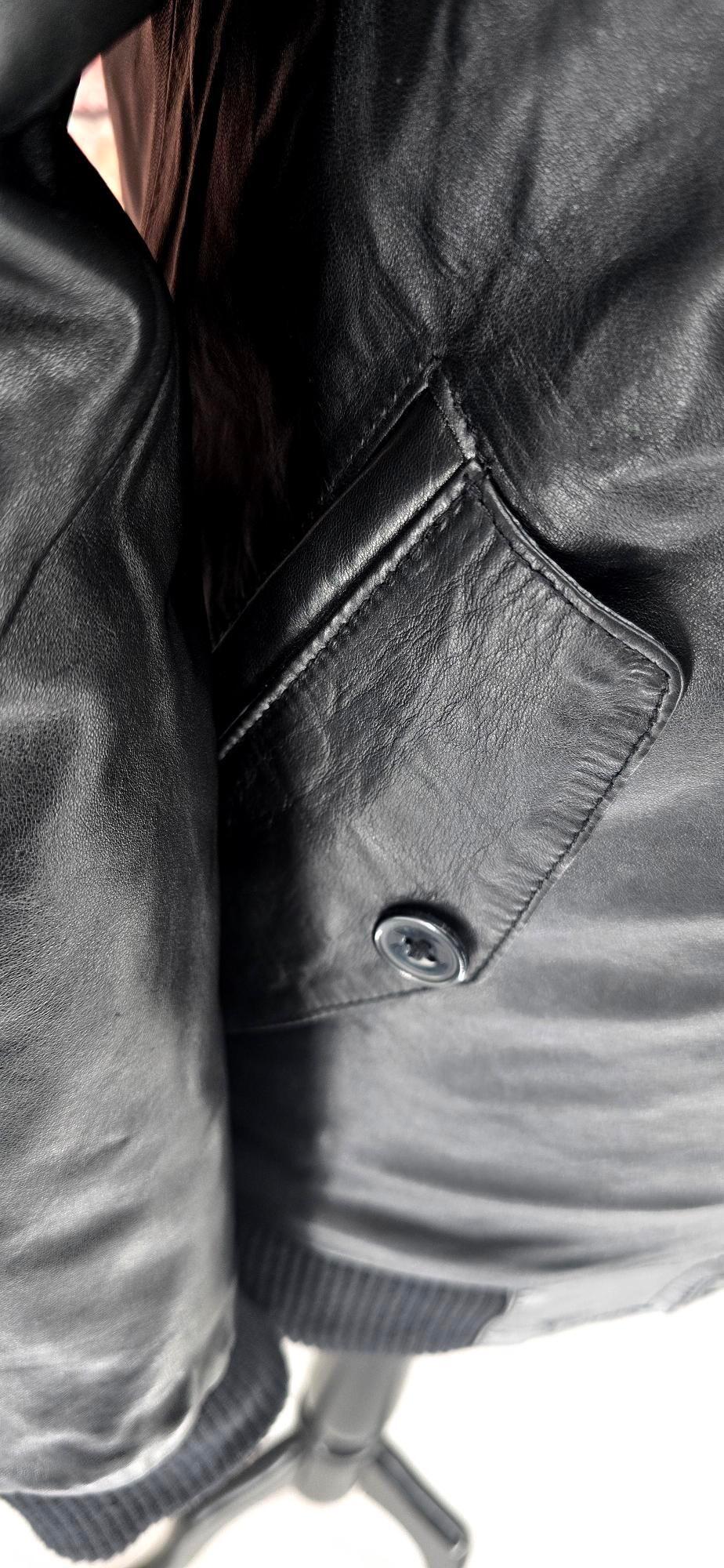 Brodan - Black Leather Harrington Jacket