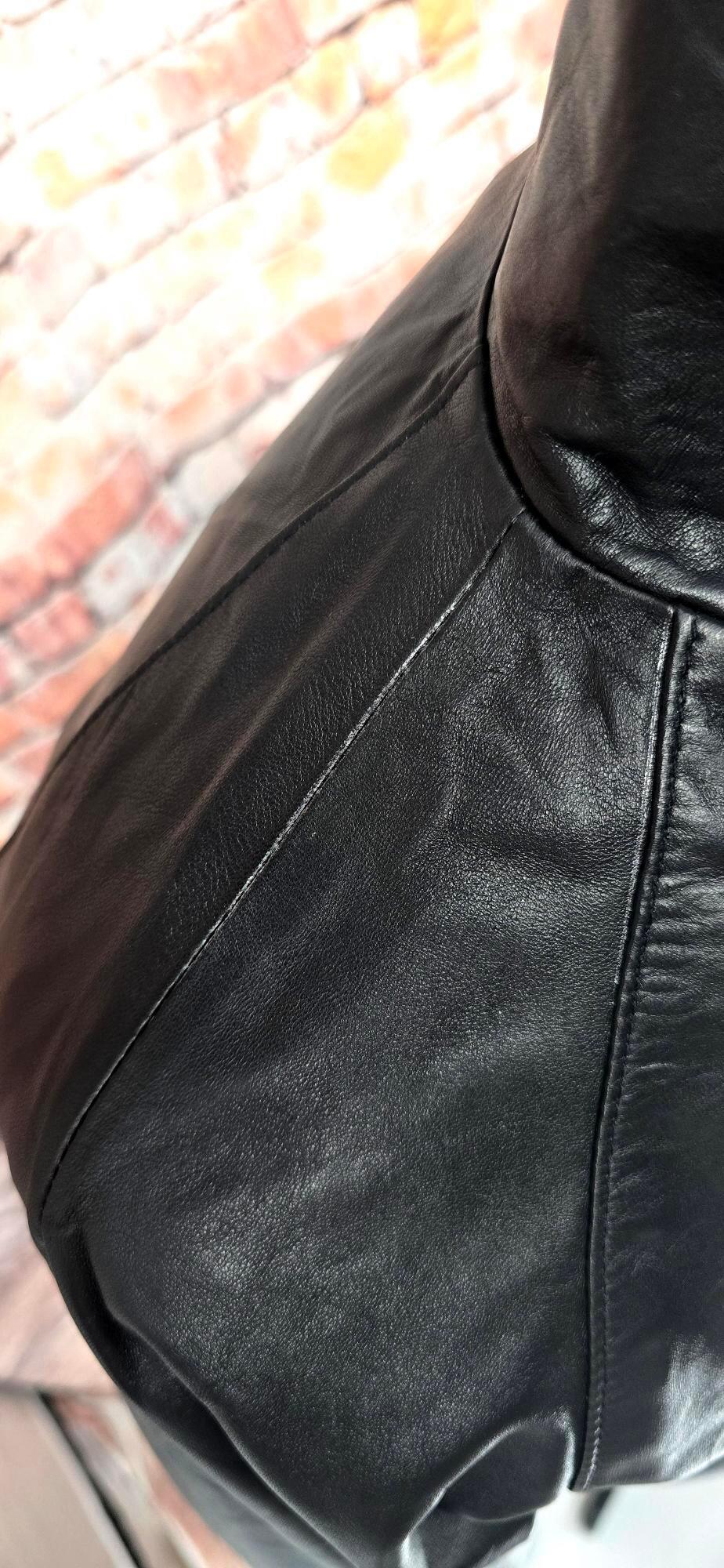Brodan - Black Leather Harrington Jacket