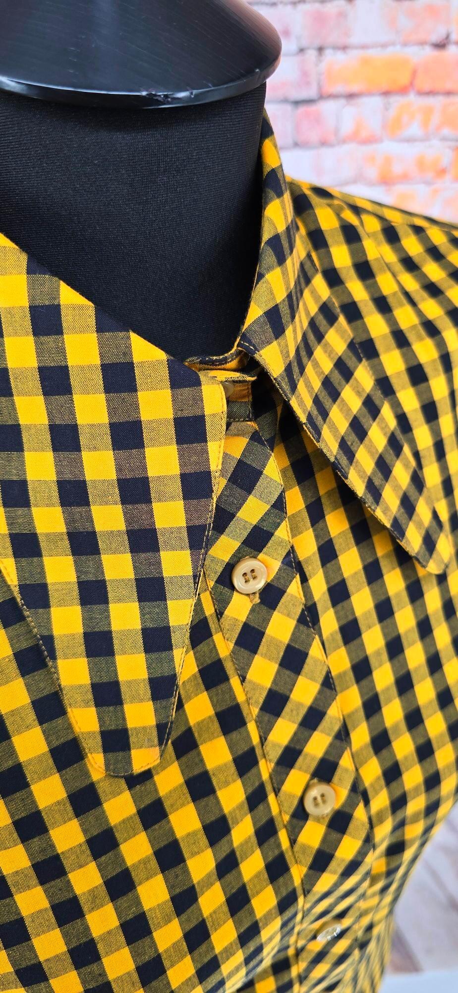 Stella - Women's Black & Gold Beagle Collar Shirt