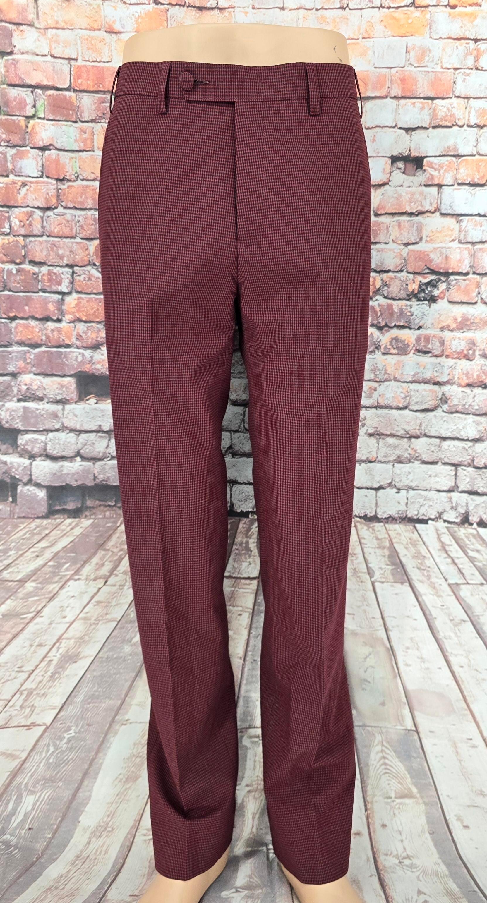 Colin - Dark Red Dogtooth Check 3 Button Suit