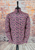 Clive - Luxurious Pink & Black Paisley Cotton Shirt