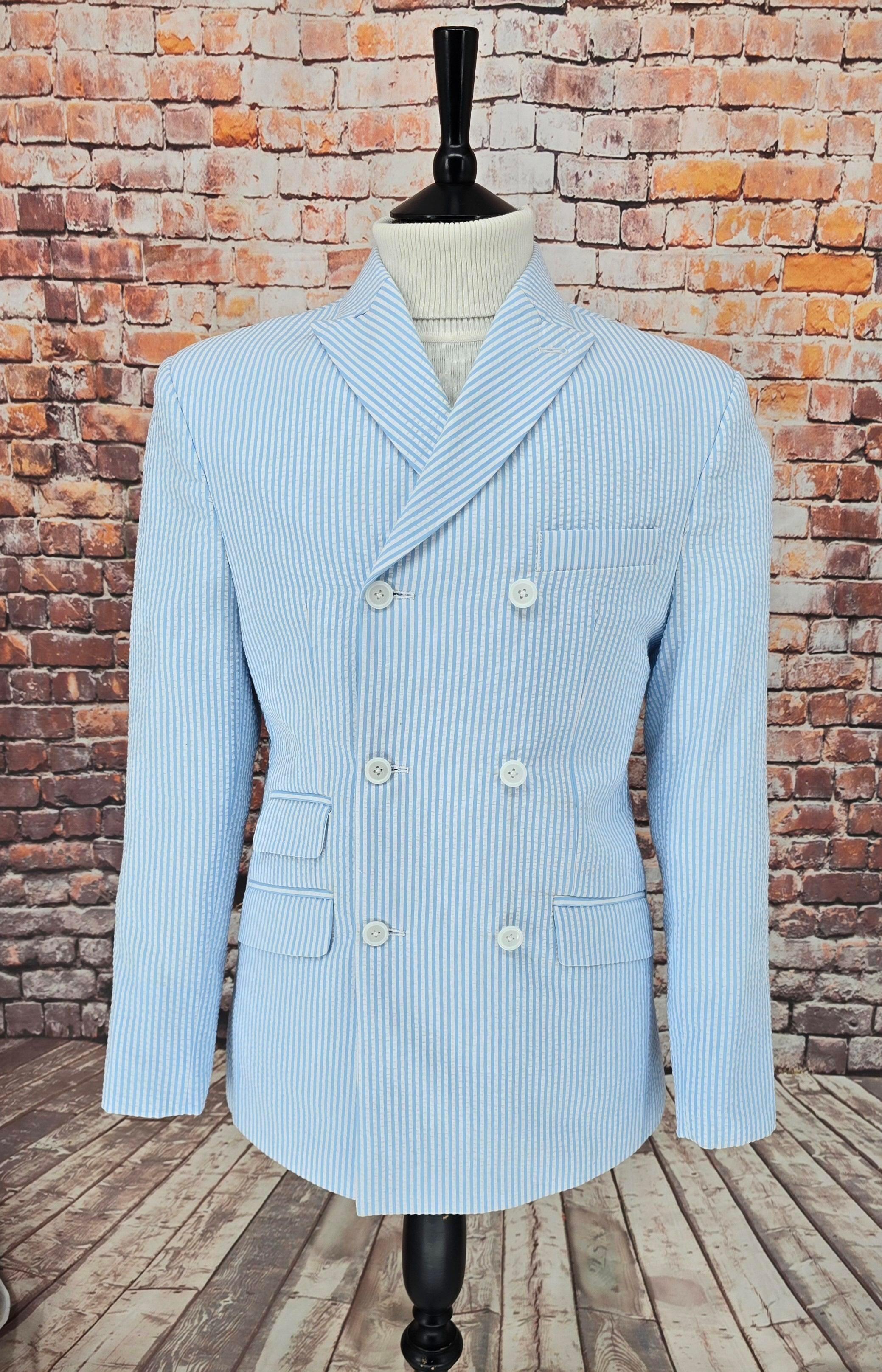 Carmine - Double Breasted Seersucker Jacket