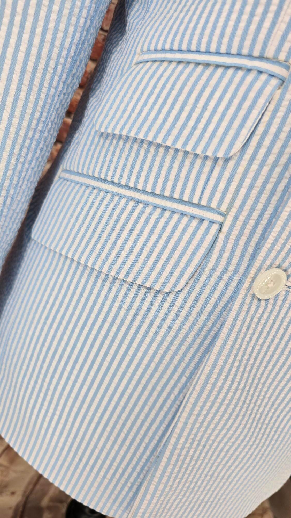 Carmine - Double Breasted Seersucker Jacket