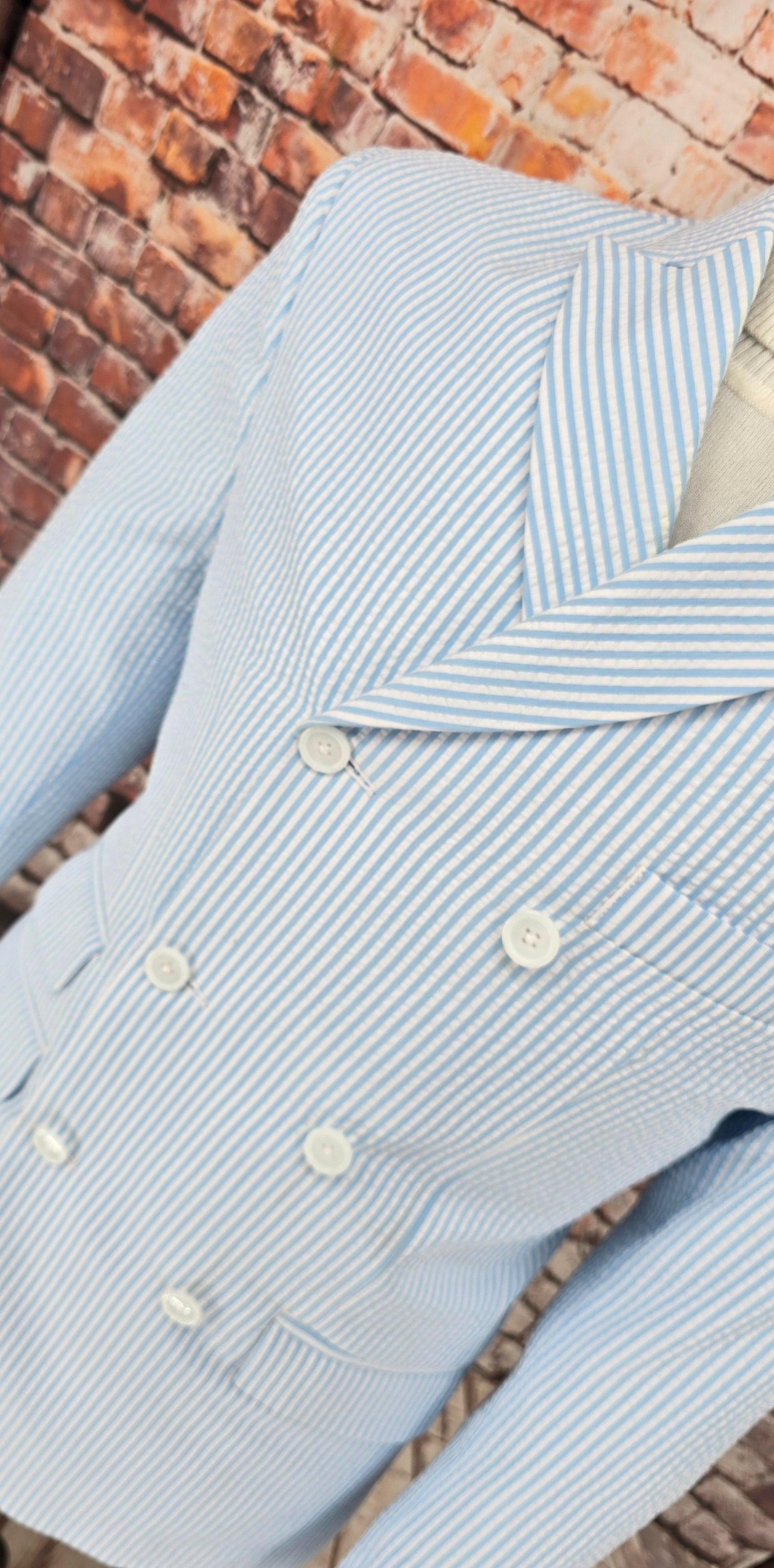 Carmine - Double Breasted Seersucker Jacket