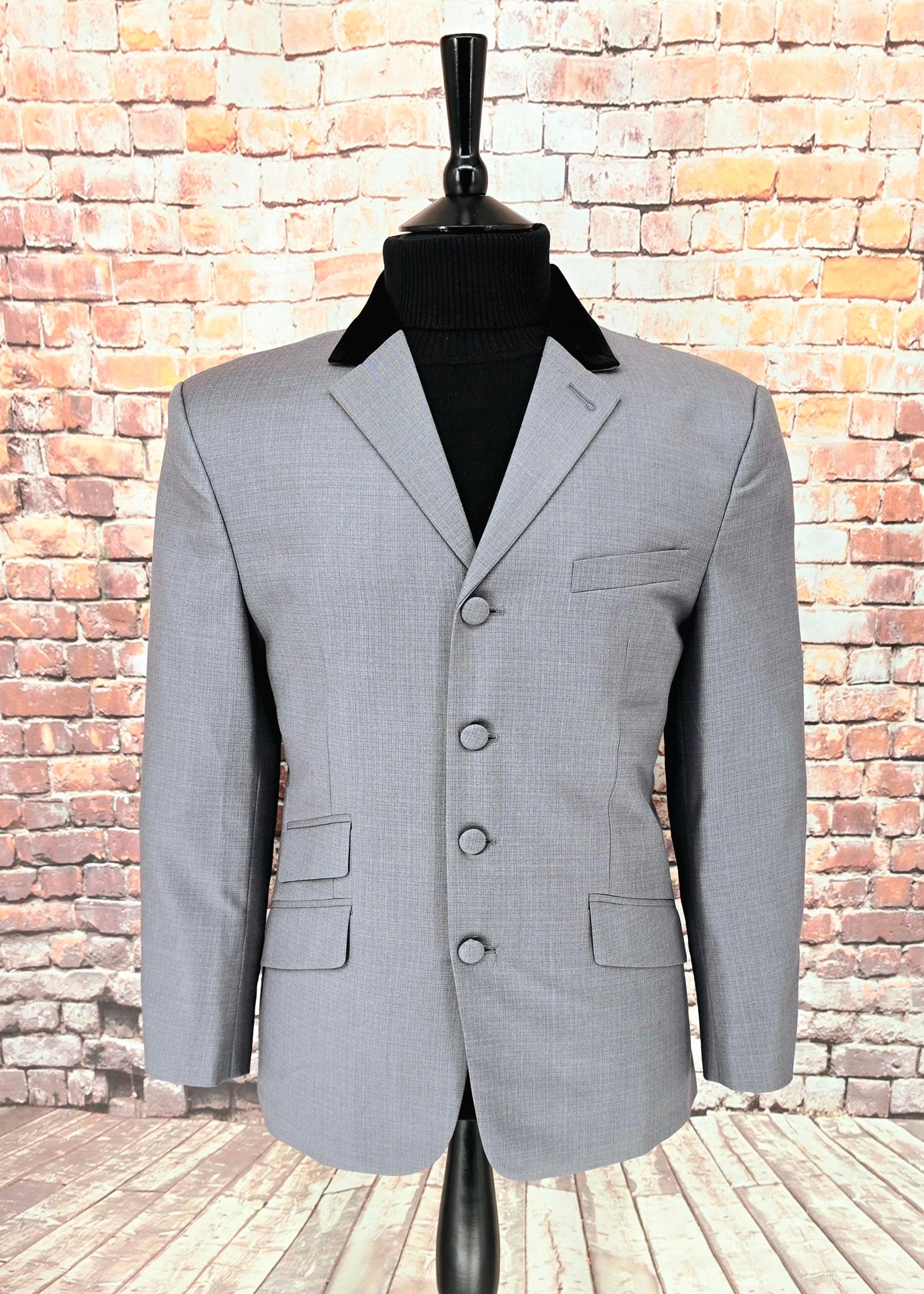 McCartney - Grey Suit With Black Velvet Collar.