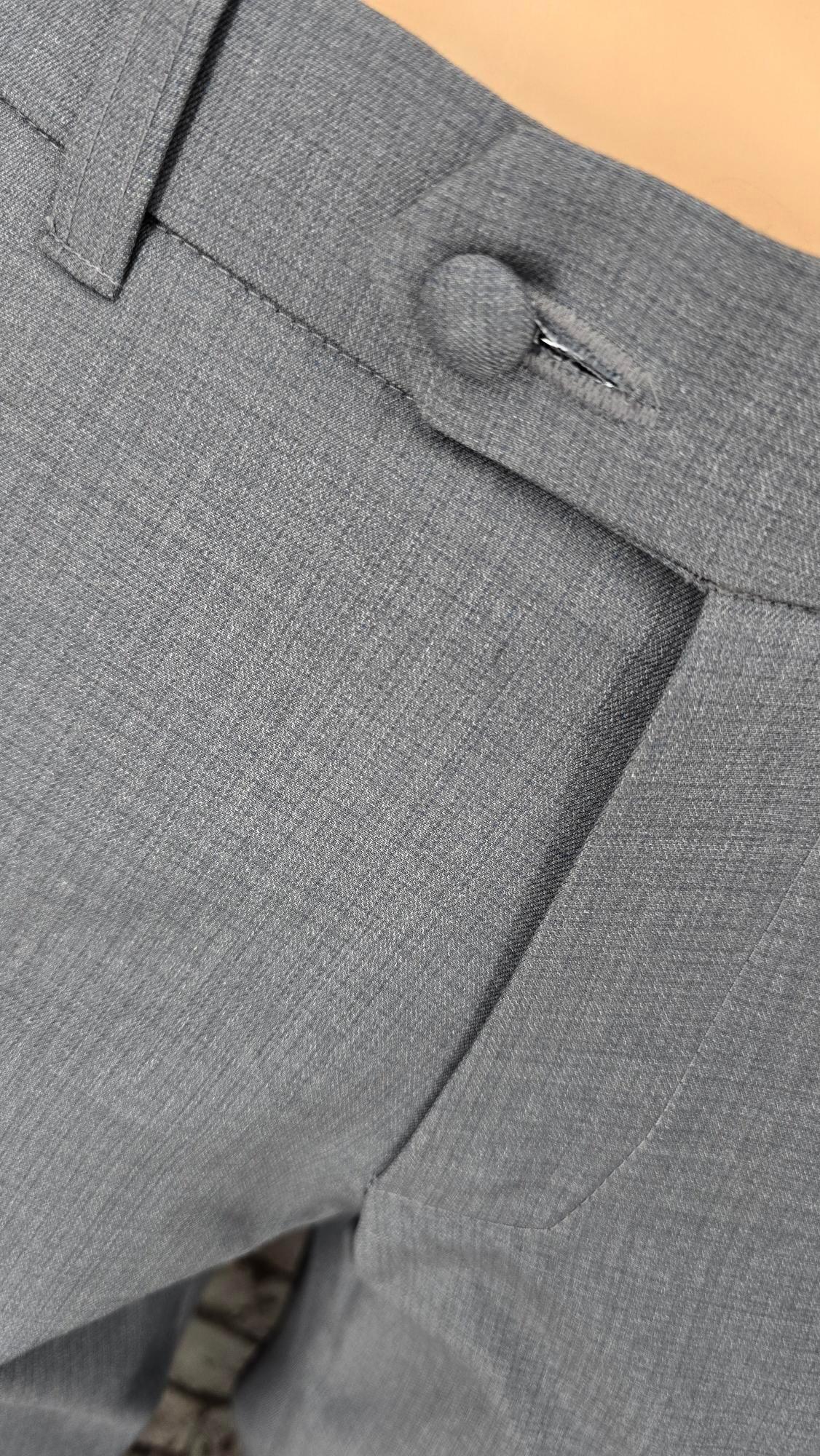 McCartney - Grey Suit With Black Velvet Collar.