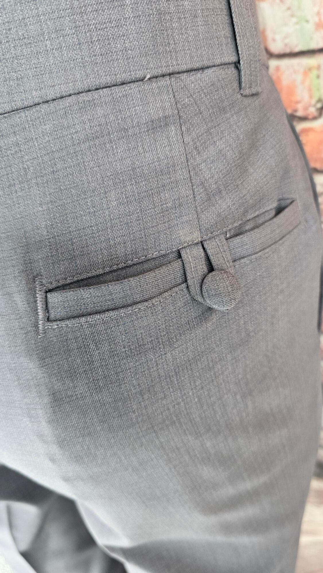 McCartney - Grey Suit With Black Velvet Collar.