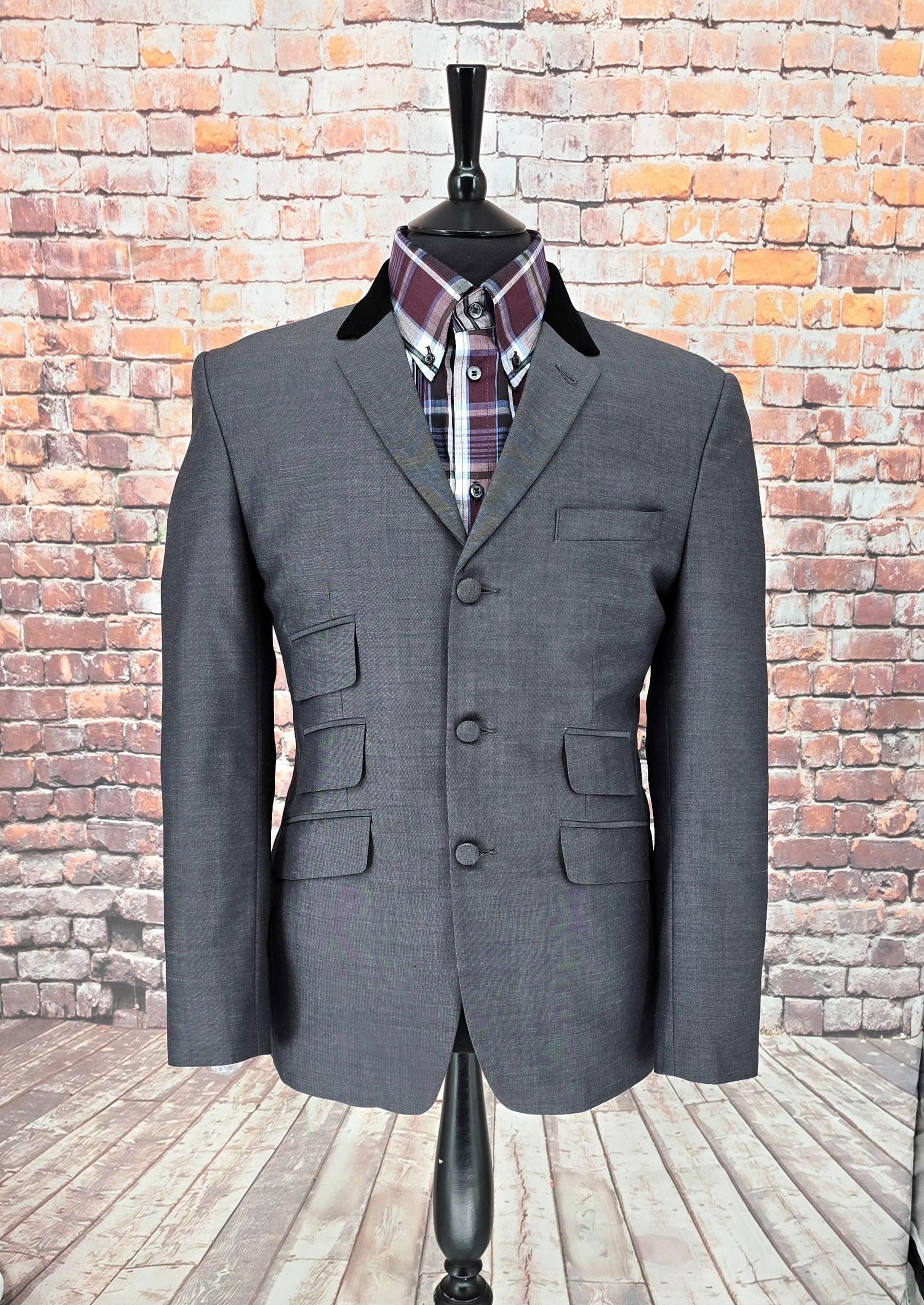 Lindell - Silver & Black Mohair Two-Tone Suit With Black Velvet Collar