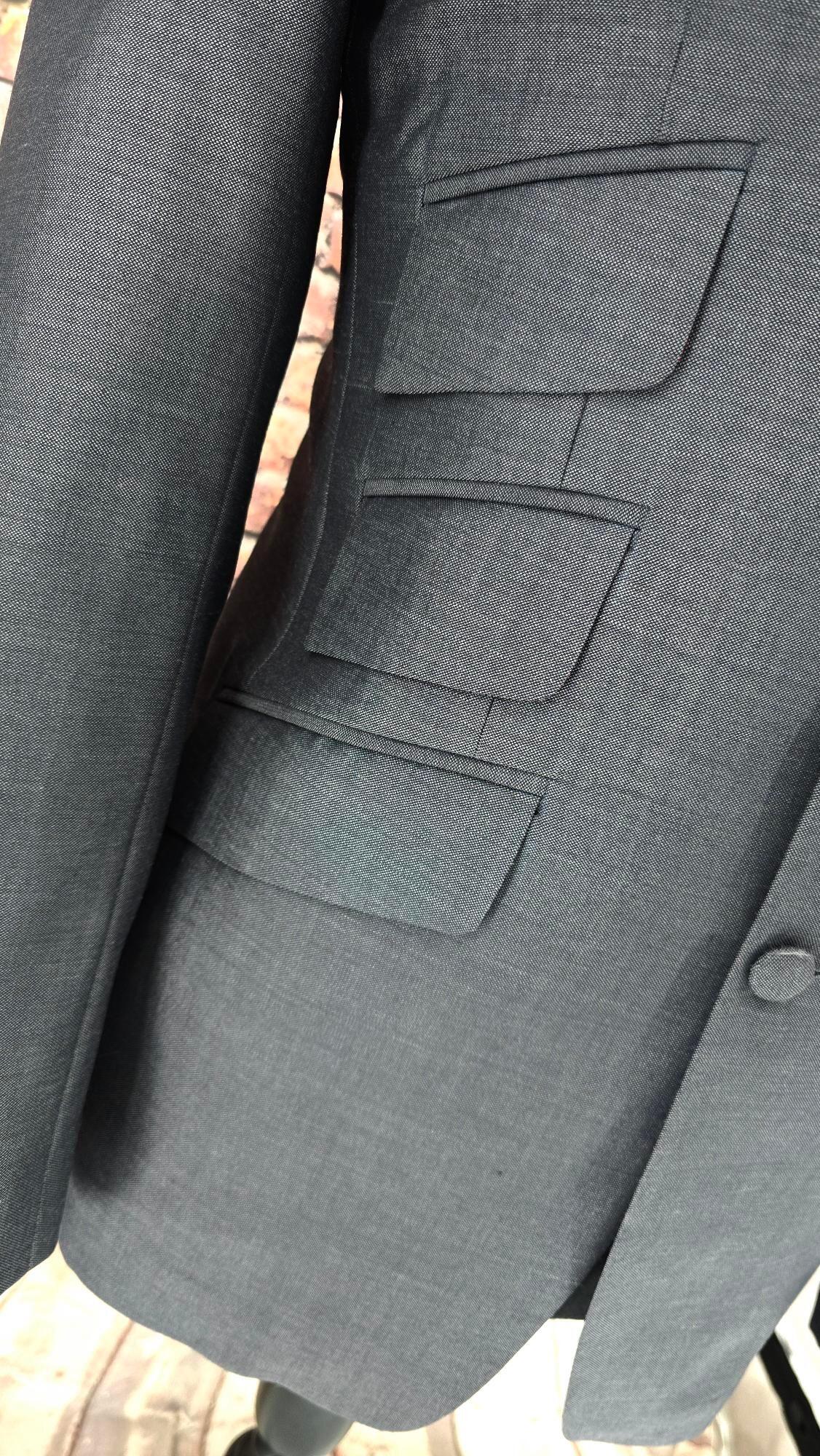 Lindell - Silver & Black Mohair Two-Tone Suit With Black Velvet Collar