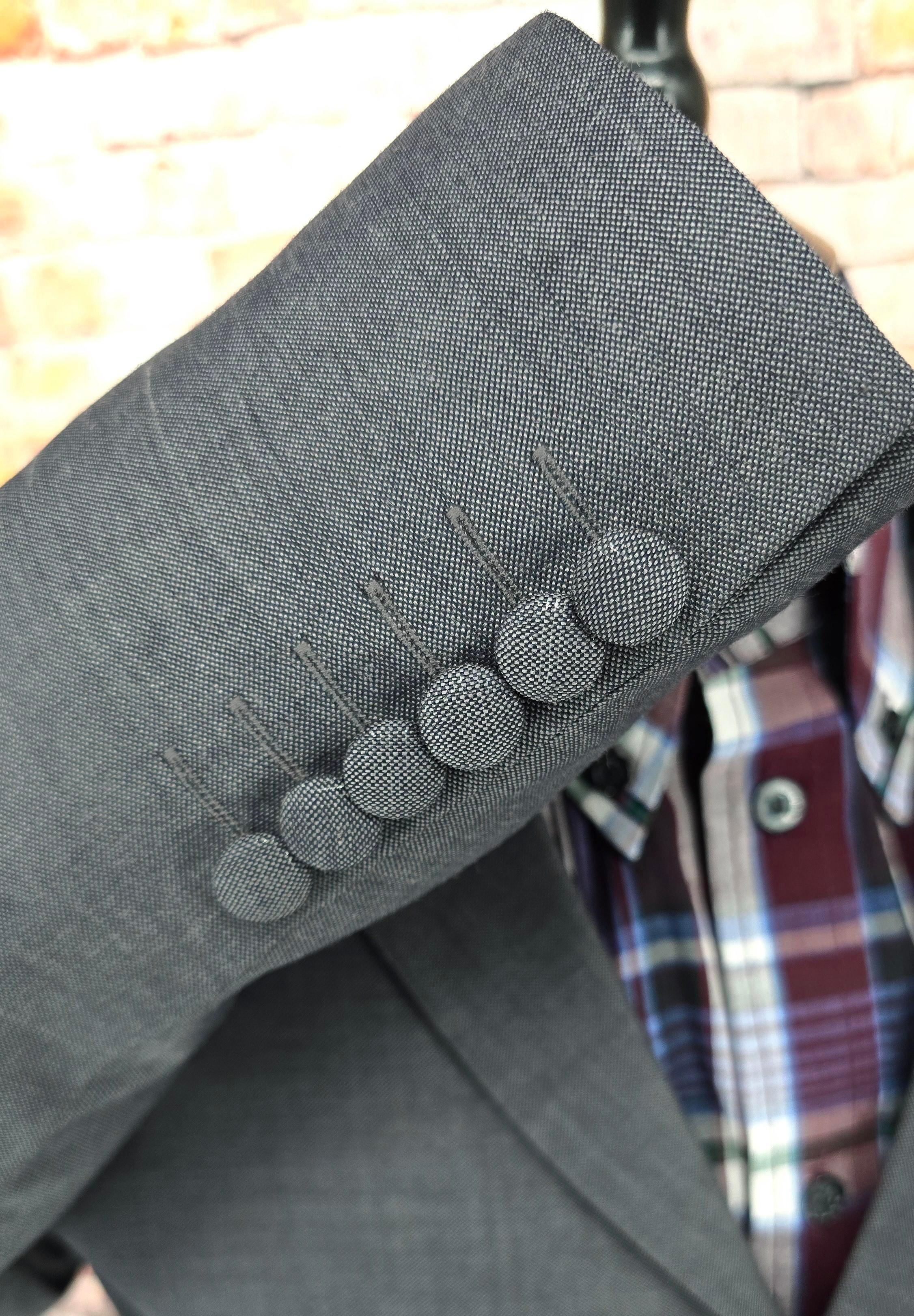 Lindell - Silver & Black Mohair Two-Tone Suit With Black Velvet Collar