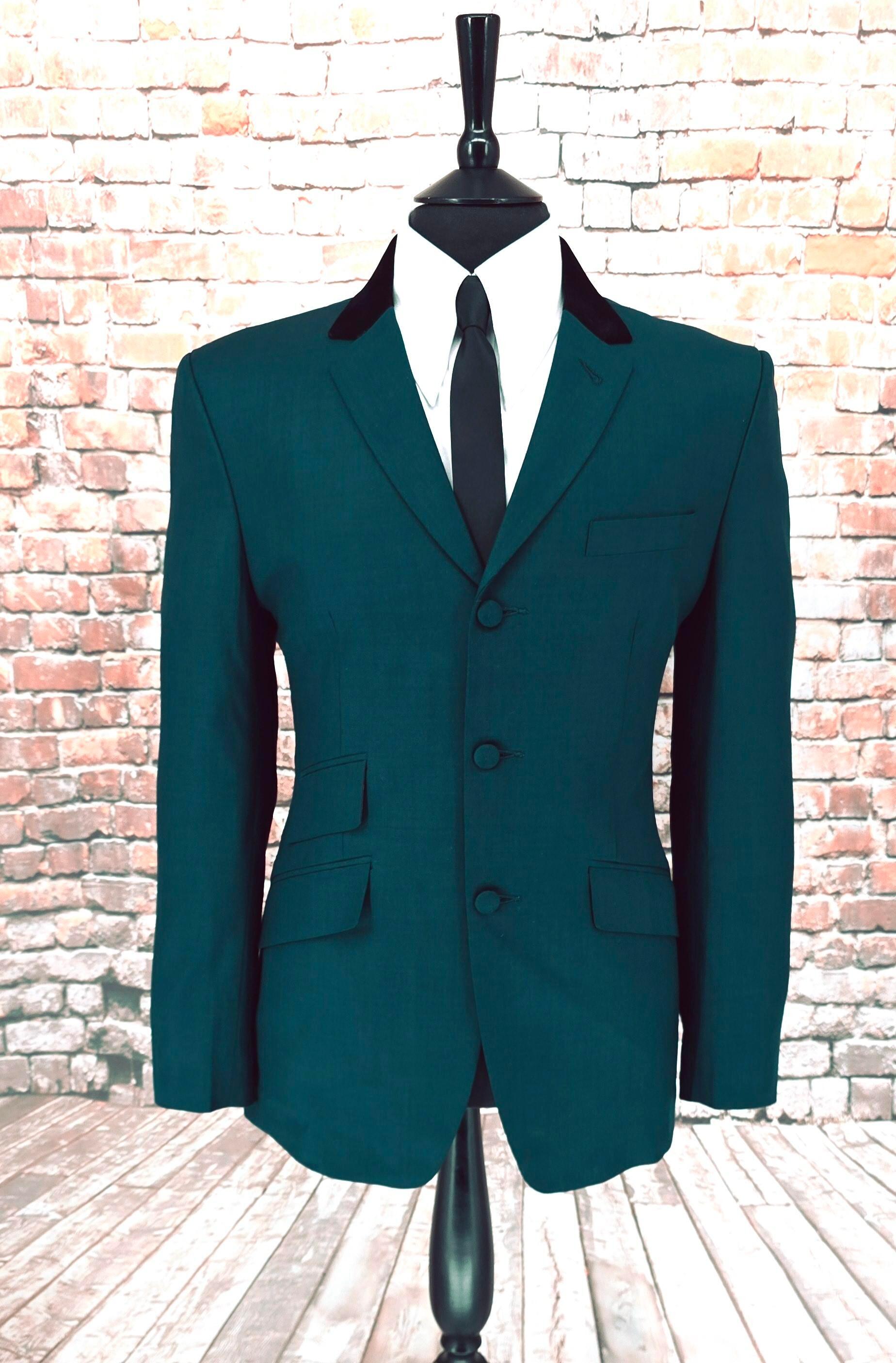 Mervin - Dark Teal Suit With Velvet Collar